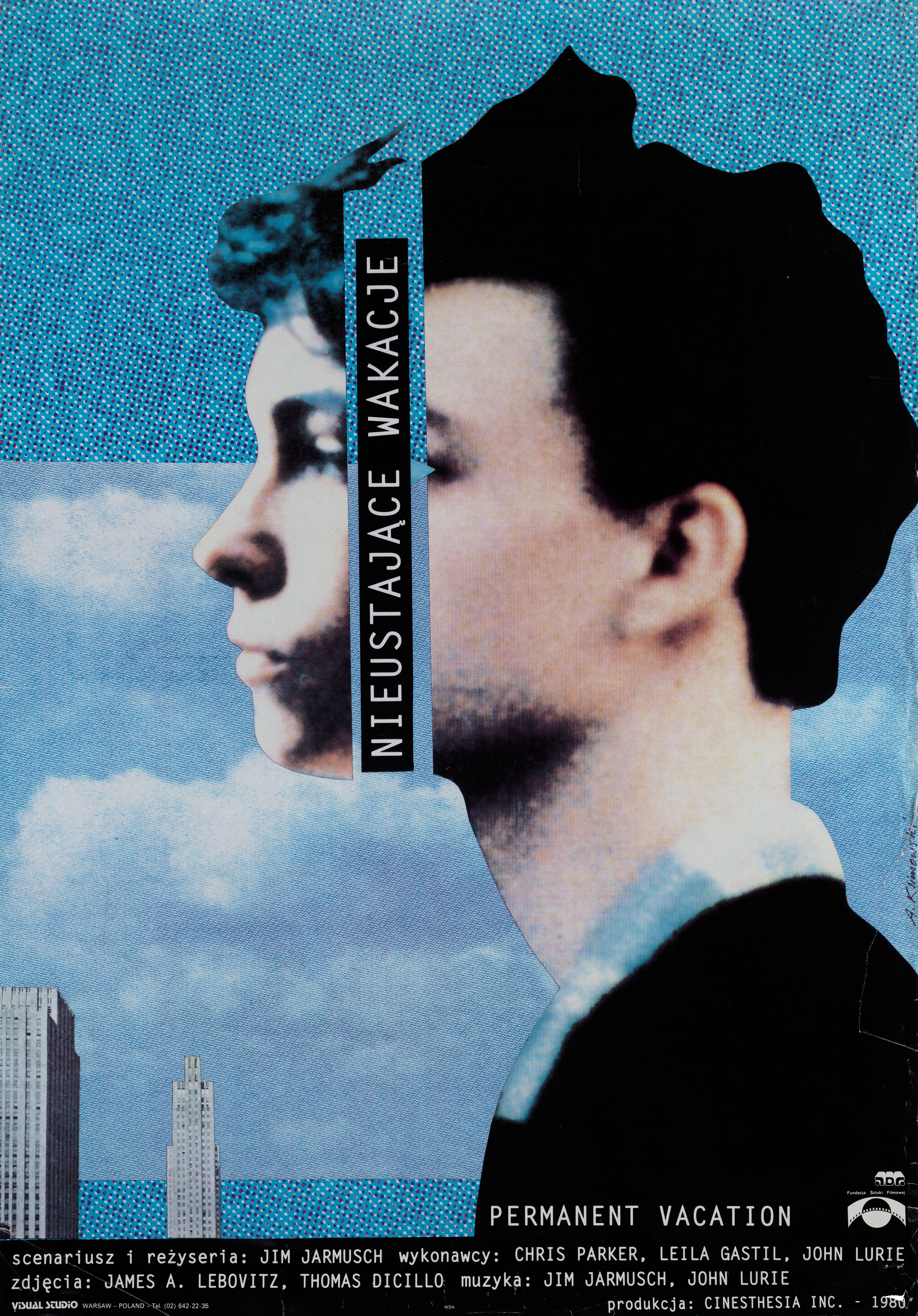 Отпуск без конца (Permanent Vacation, 1980), режиссёр Джим Джармуш, польский плакат к фильму, 1991 год, автор Анджей Климовский