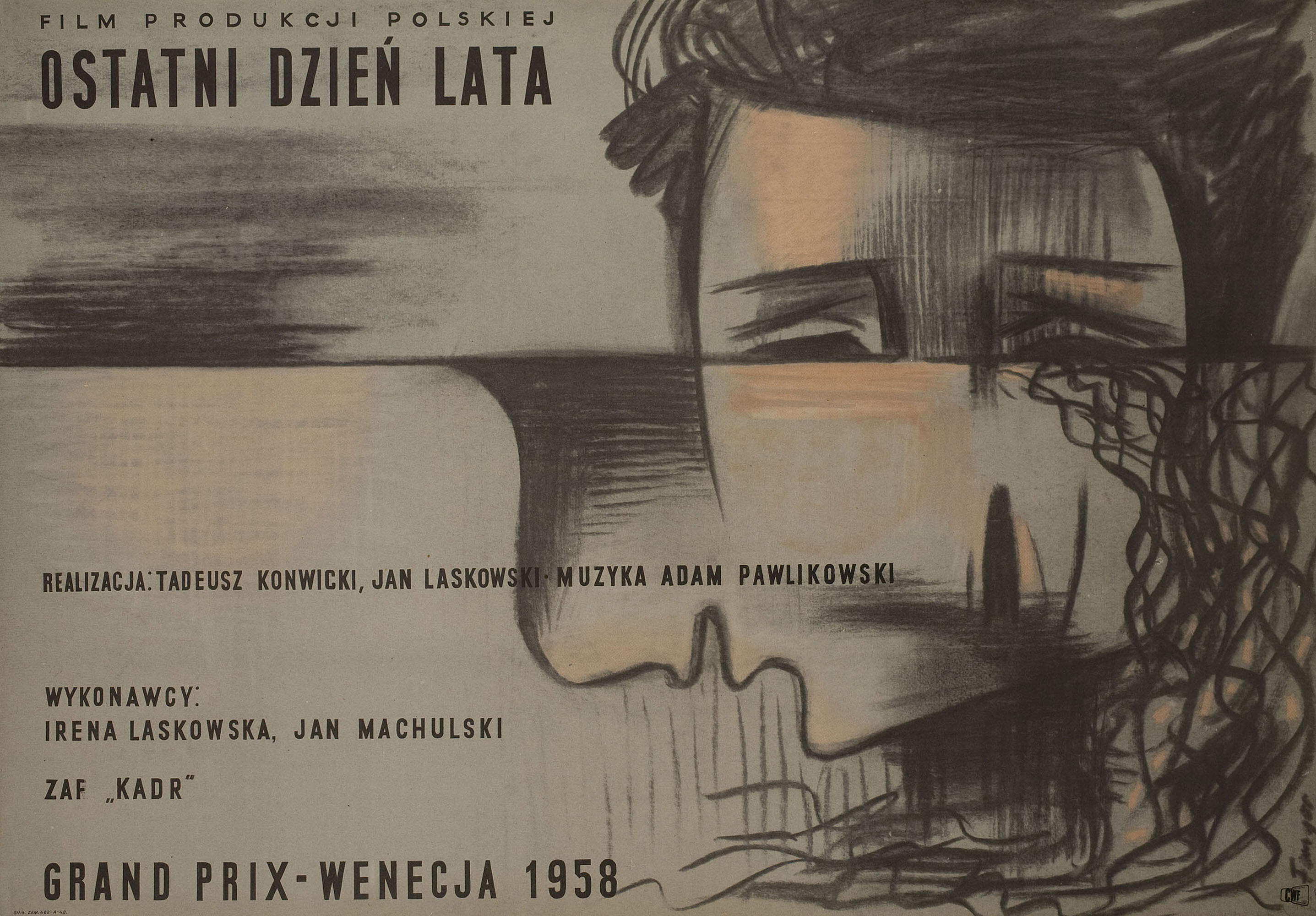 Последний день лета (The Last Day of Summer, 1958), режиссёр Тадеуш Конвицкий, польский плакат к фильму, 1958 год, автор Войцех Фангор