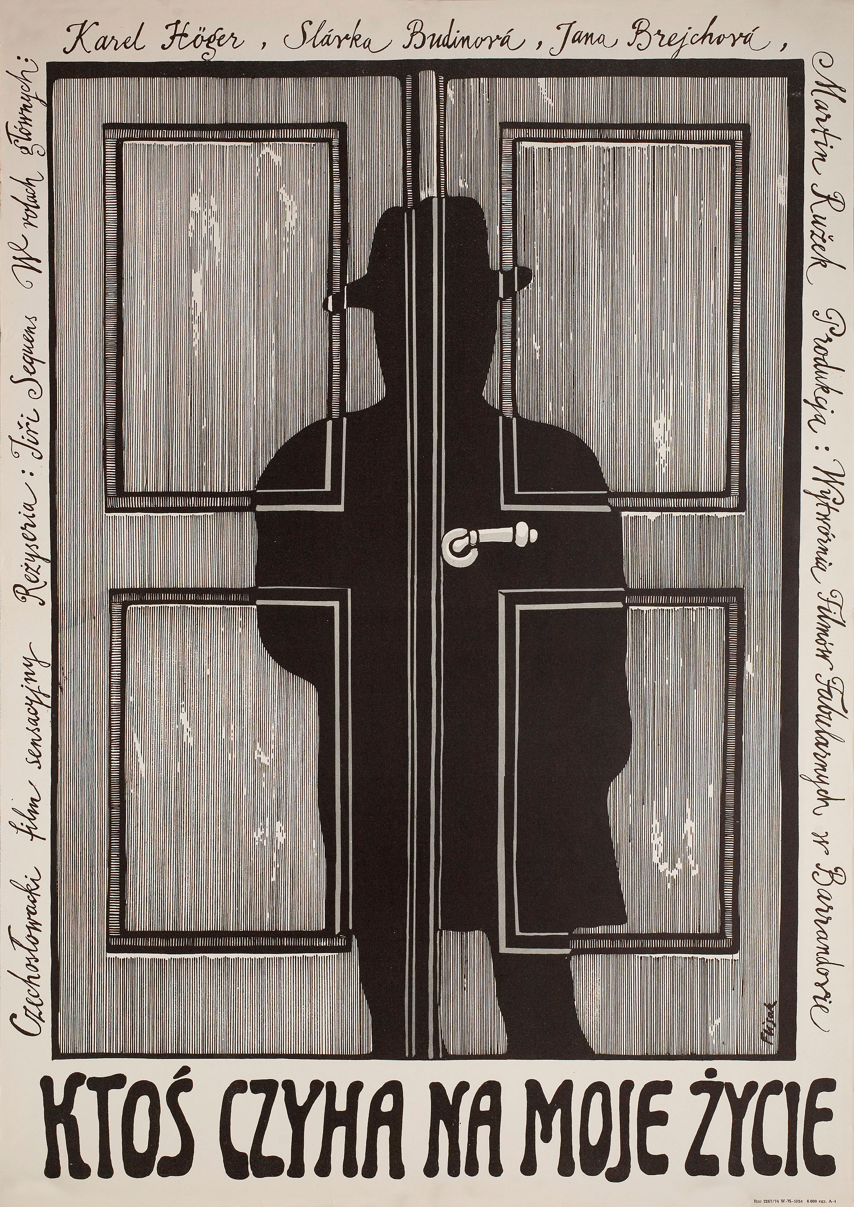 Попытка убийства (Pokus o vrazdu, 1973), режиссёр Иржи Секвенс, польский плакат к фильму, 1974 год, автор Ежи Флисак