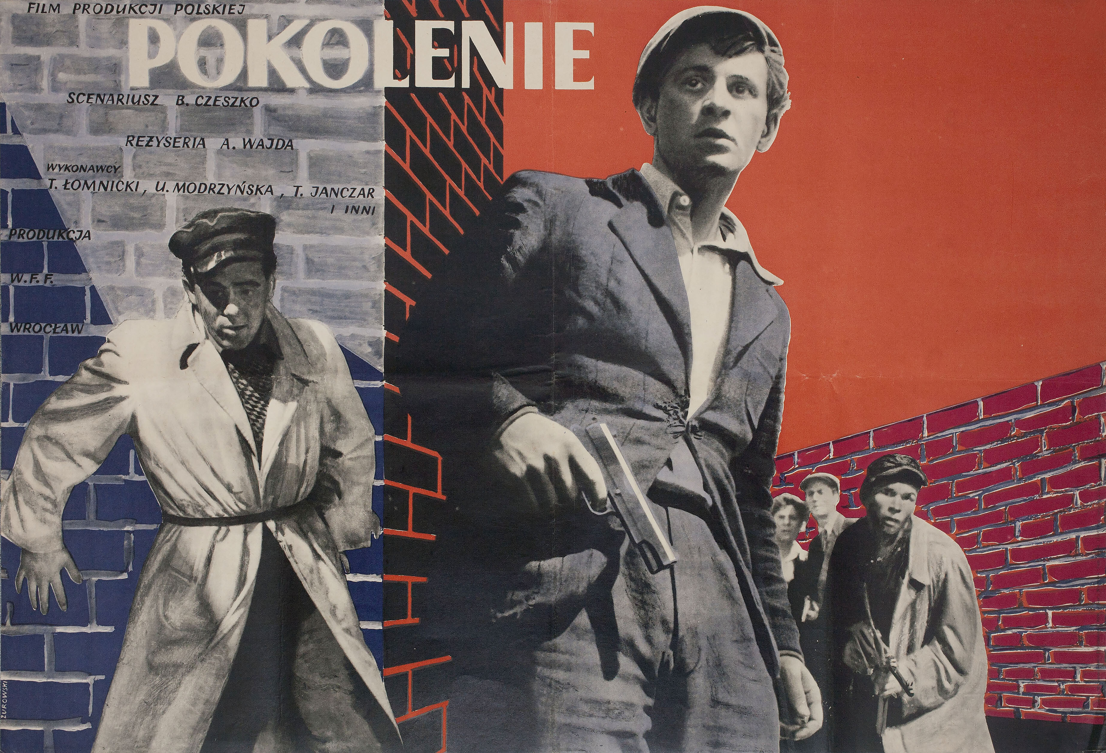Поколение (A Generation, 1955), режиссёр Анджей Вайда, польский плакат к фильму, 1955 год, автор Зигмунт Зуровский