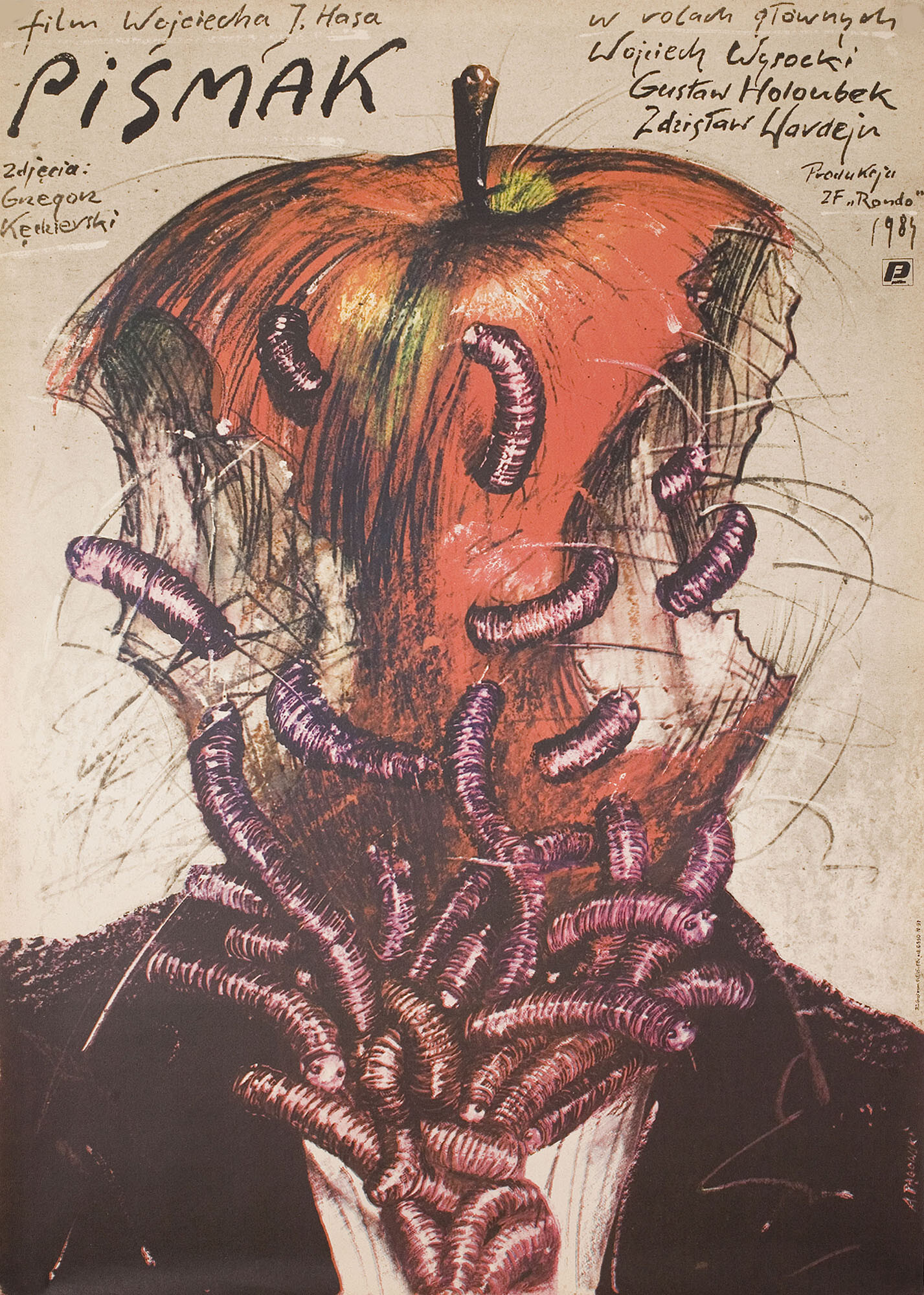 Писака (Pismak, 1985), режиссёр Войцех Хас, польский плакат к фильму, 1985 год, автор Анджей Паговский