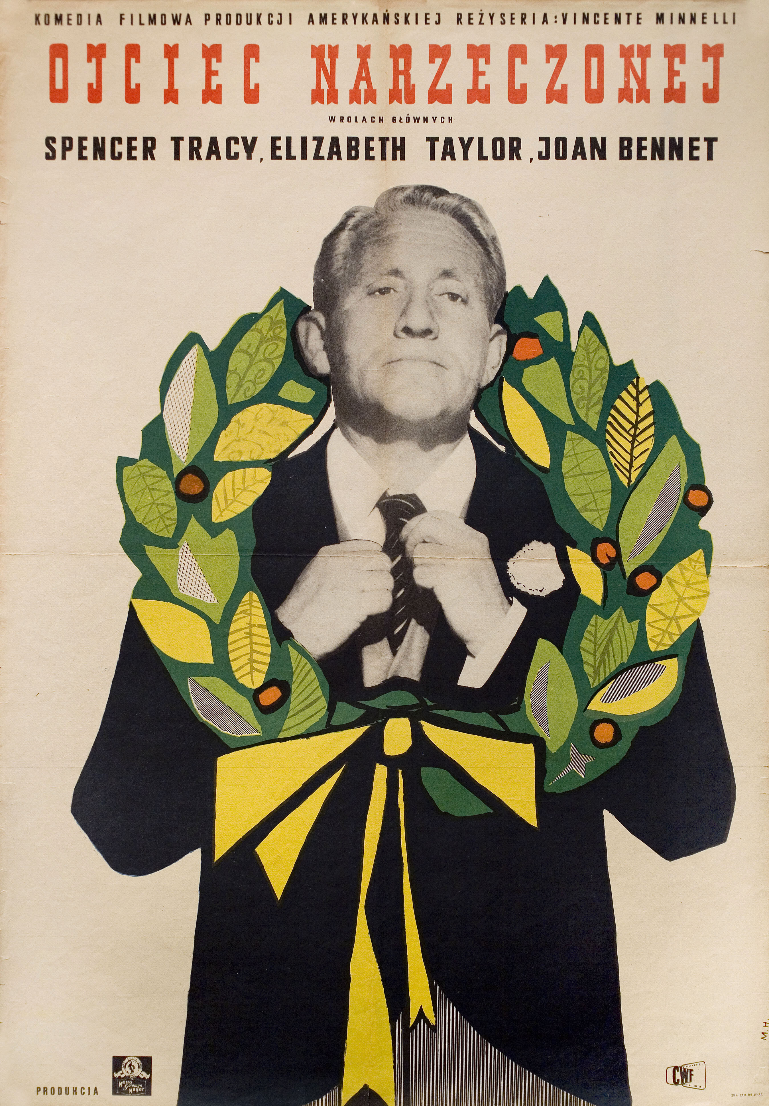 Отец невесты (Father of the Bride, 1950), режиссёр Винсент Миннелли, польский плакат к фильму, 1950 год