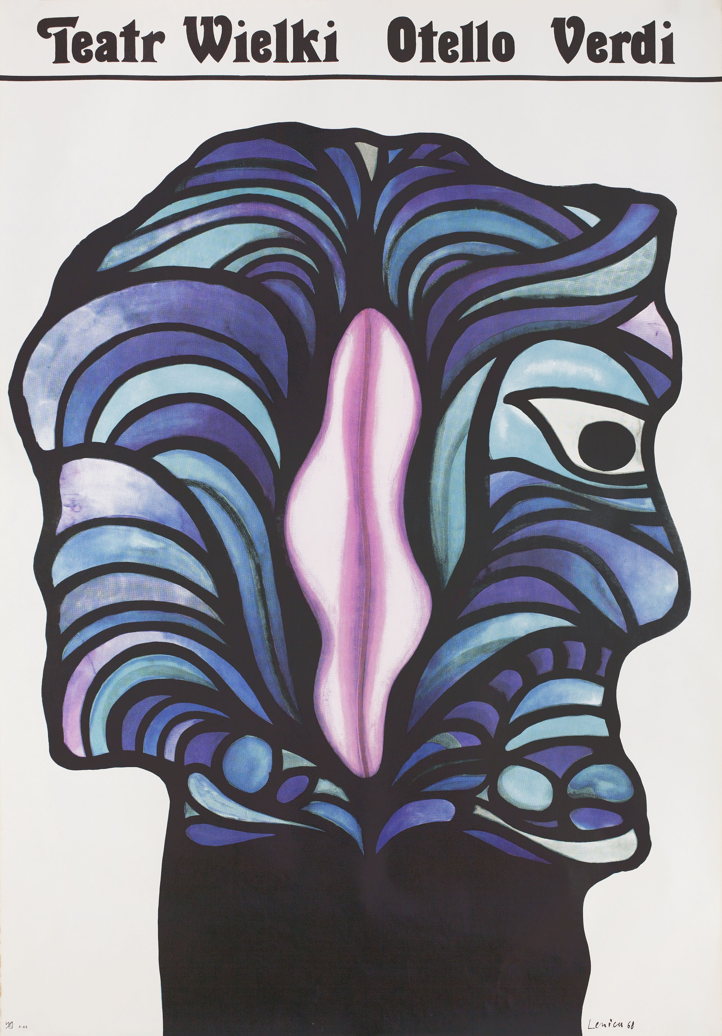 Отелло, польский плакат, 1972 год, автор Ян Леница