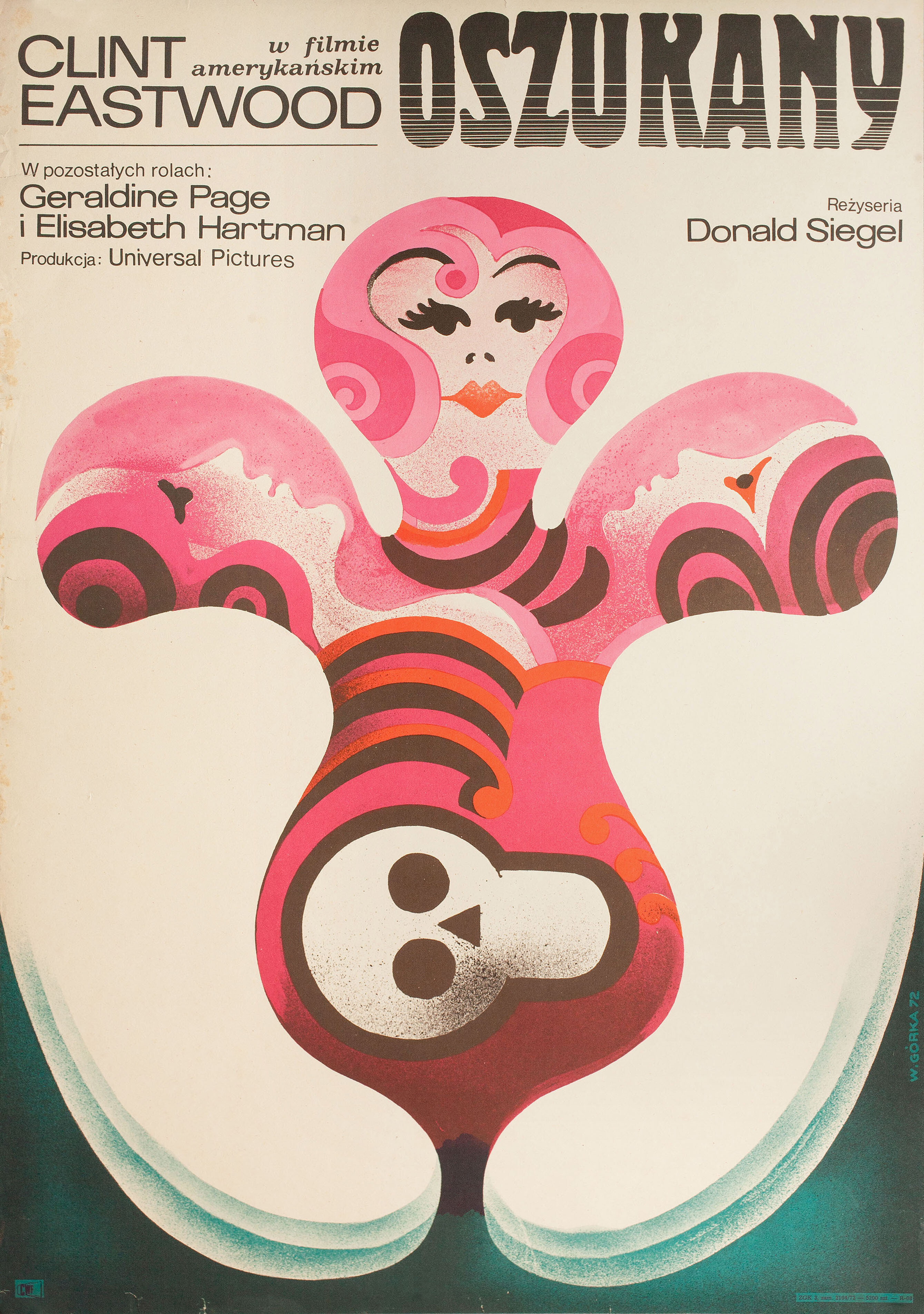 Обманутый (The Beguiled, 1971), режиссёр Дон Сигел, польский плакат к фильму, 1971 год, автор Виктор Горка