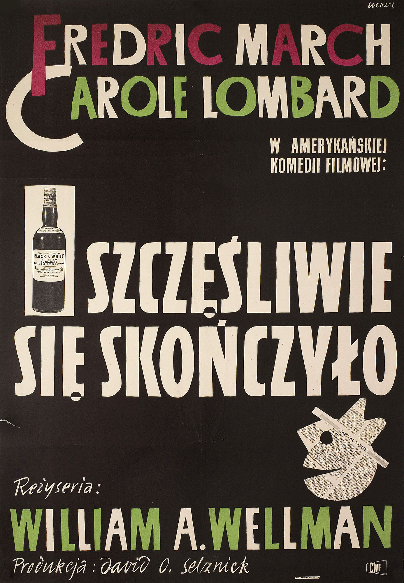 Ничего святого (Nothing Sacred, 1937), режиссёр Уильям А. Уэллмен, польский плакат к фильму, 1961 год, автор Войцех Венцель