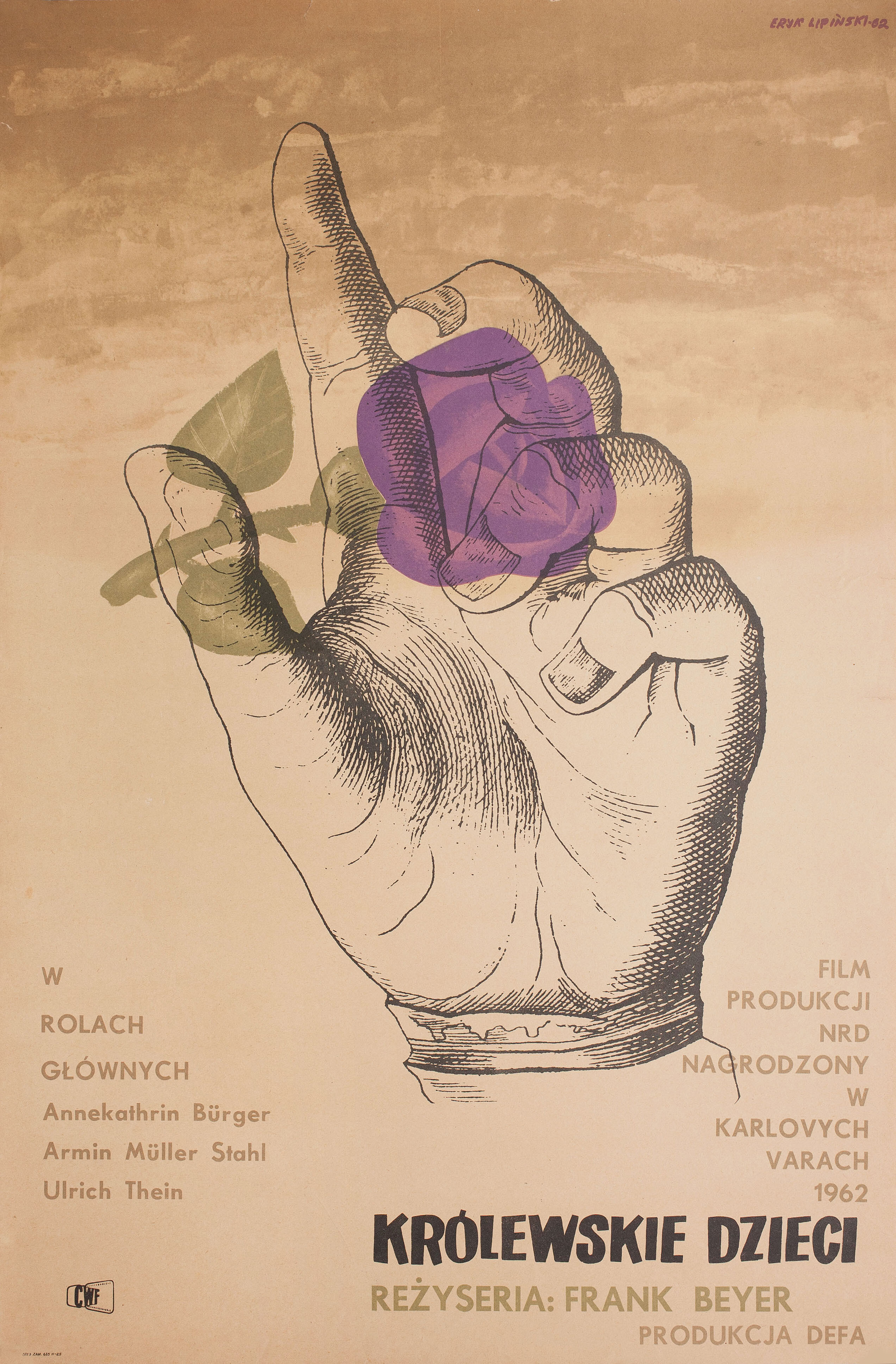 Трудная любовь (Invincible Love, 1962), режиссёр Фрэнк Бейер, польский плакат к фильму, 1962 год, автор Эрик Липински