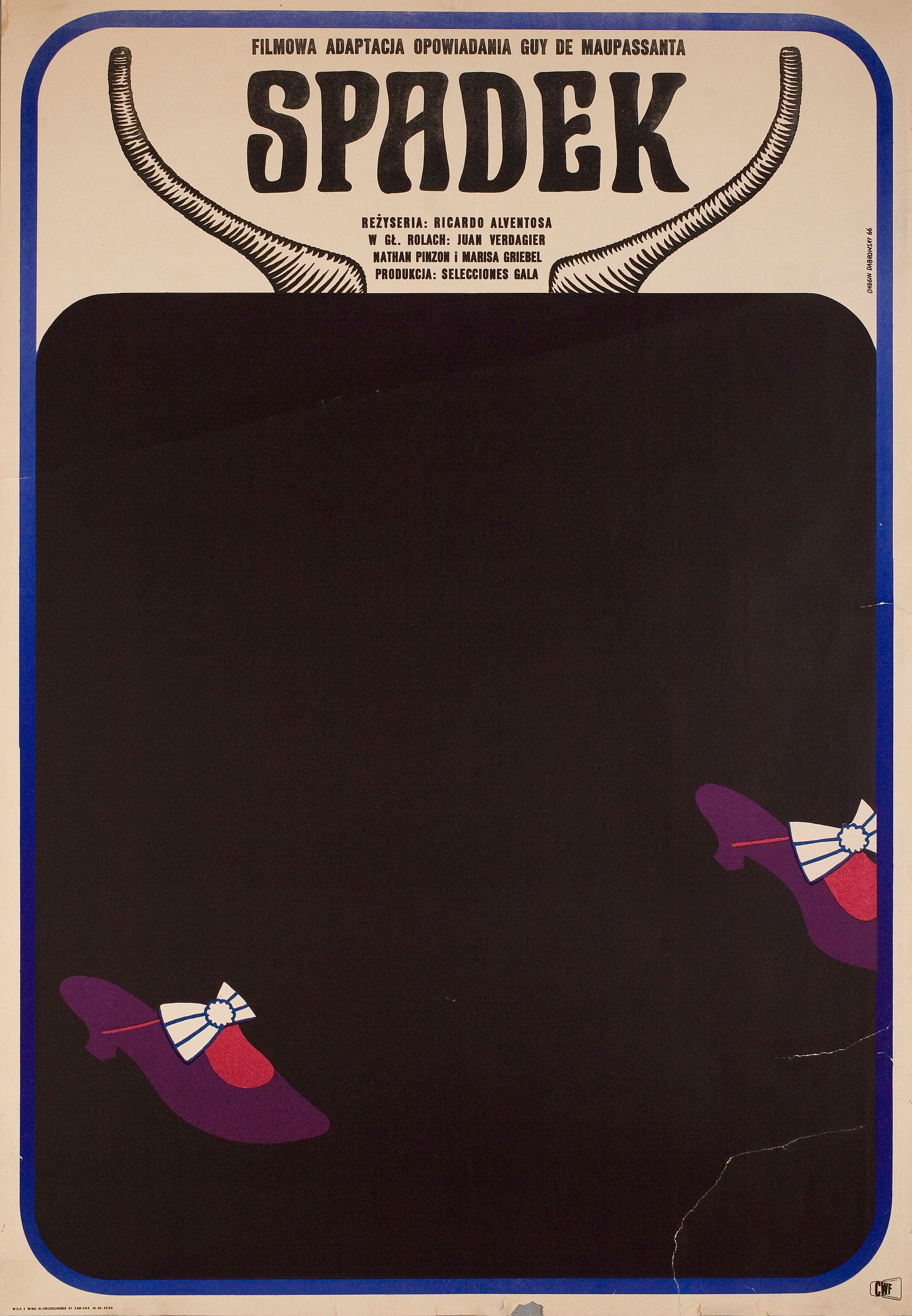 Наследство (The Inheritance, 1964), режиссёр Рикардо Альвентоса, польский плакат к фильму, 1966 год, автор Онегин Домбровский