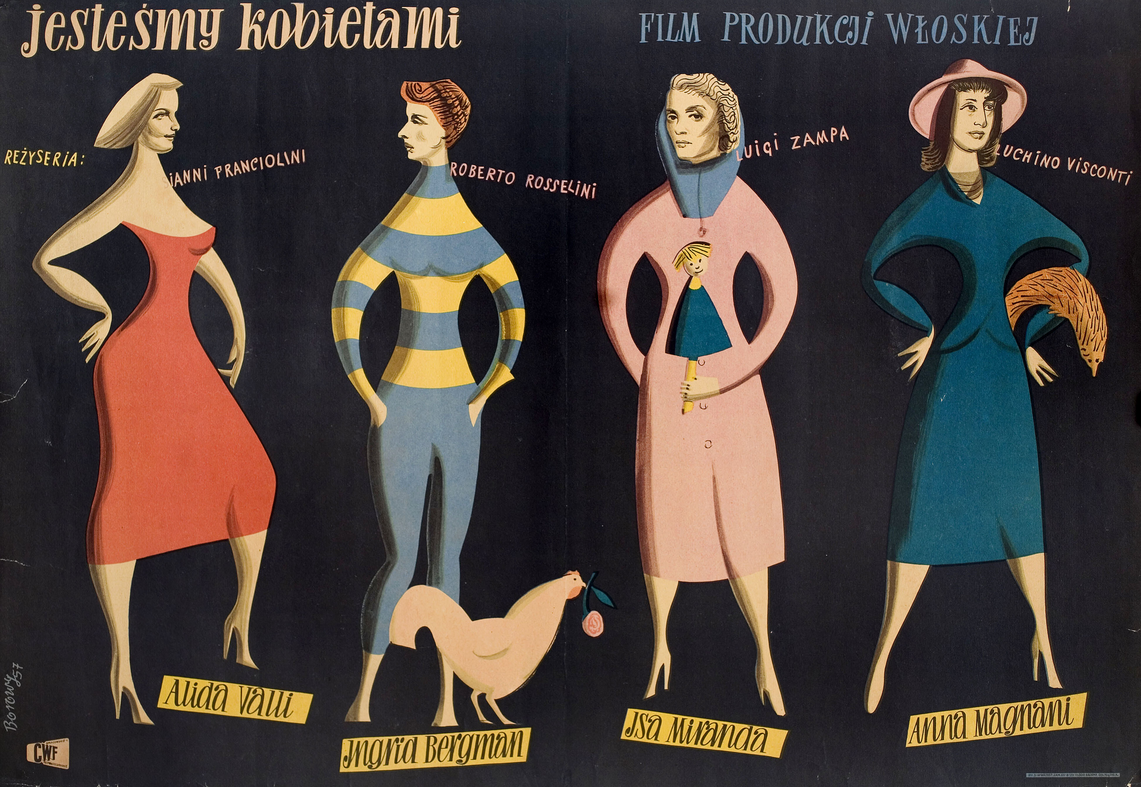 Мы – женщины (We, the Women, 1953), режиссёр Джанни Франчолини, польский плакат к фильму, 1957 год, автор Петр Боровой