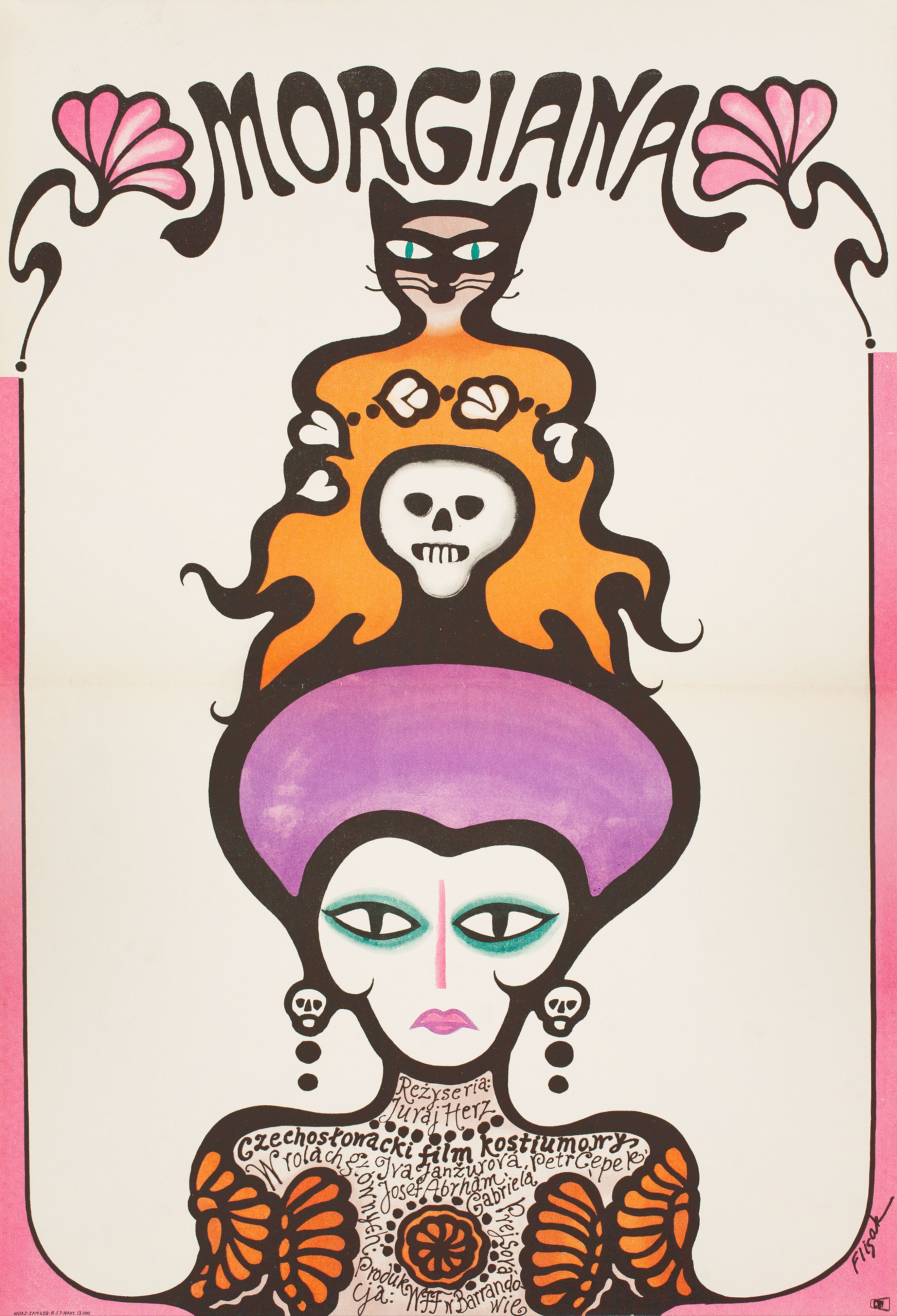 Моргиана (Morgiana, 1972), режиссёр Юрай Герц, польский плакат к фильму, 1972 год, автор Ежи Флисак