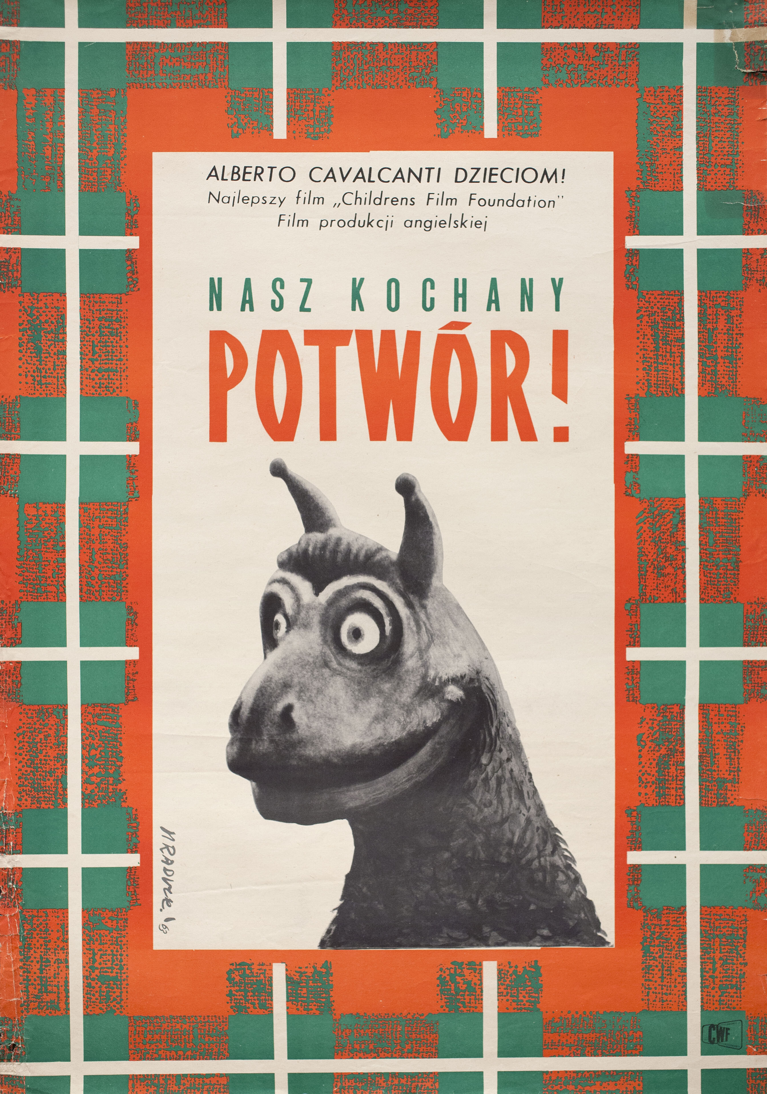 Чудовище Хайгейтского пруда (The Monster of Highgate Ponds, 1961), режиссёр Альберто Кавальканти, польский плакат к фильму, 1963 год, автор Мацей Радуцкий