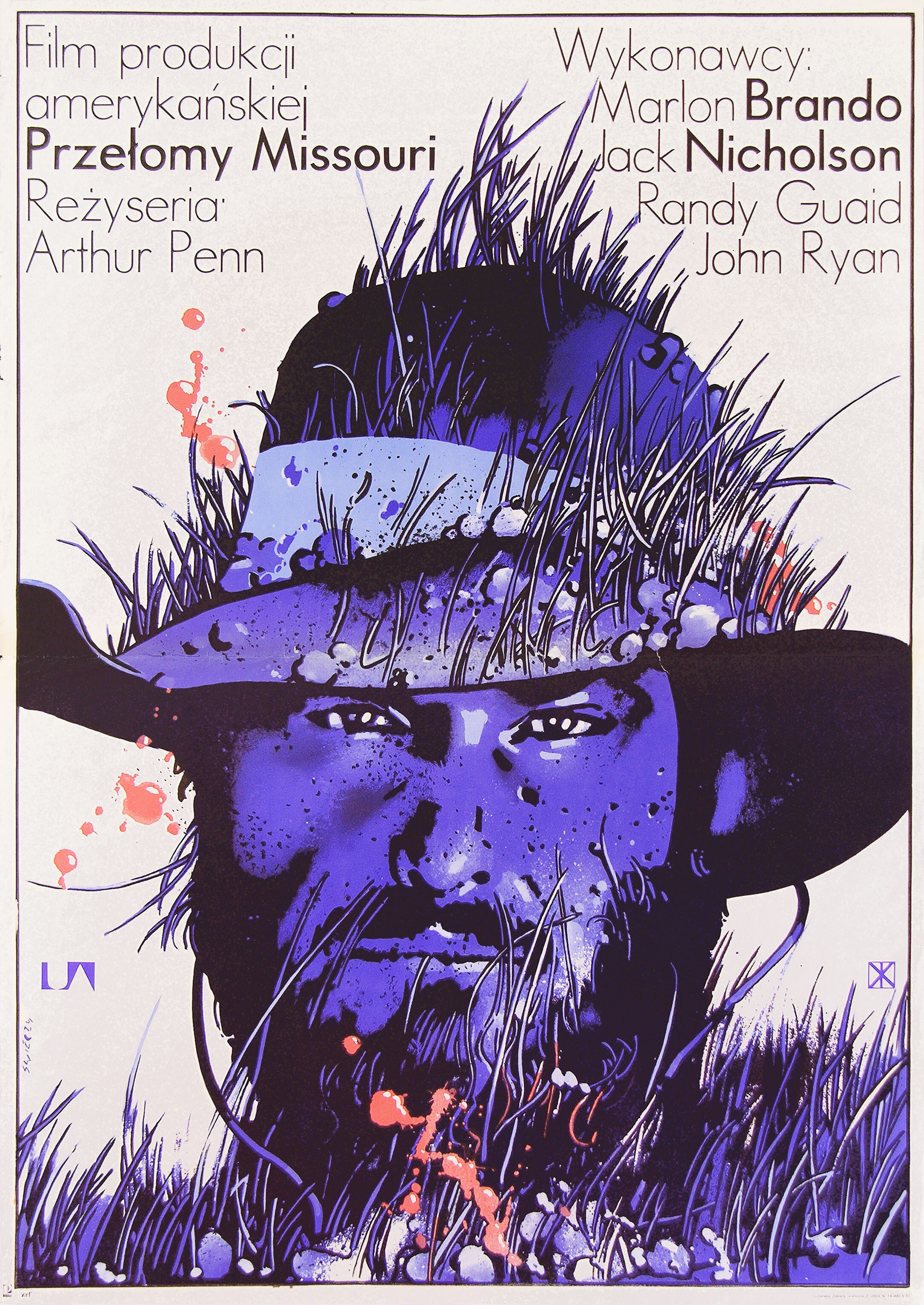 Излучины Миссури (The Missouri Breaks, 1976), режиссёр Артур Пенн, польский плакат к фильму, 1976 год, автор Вальдемар Свежи