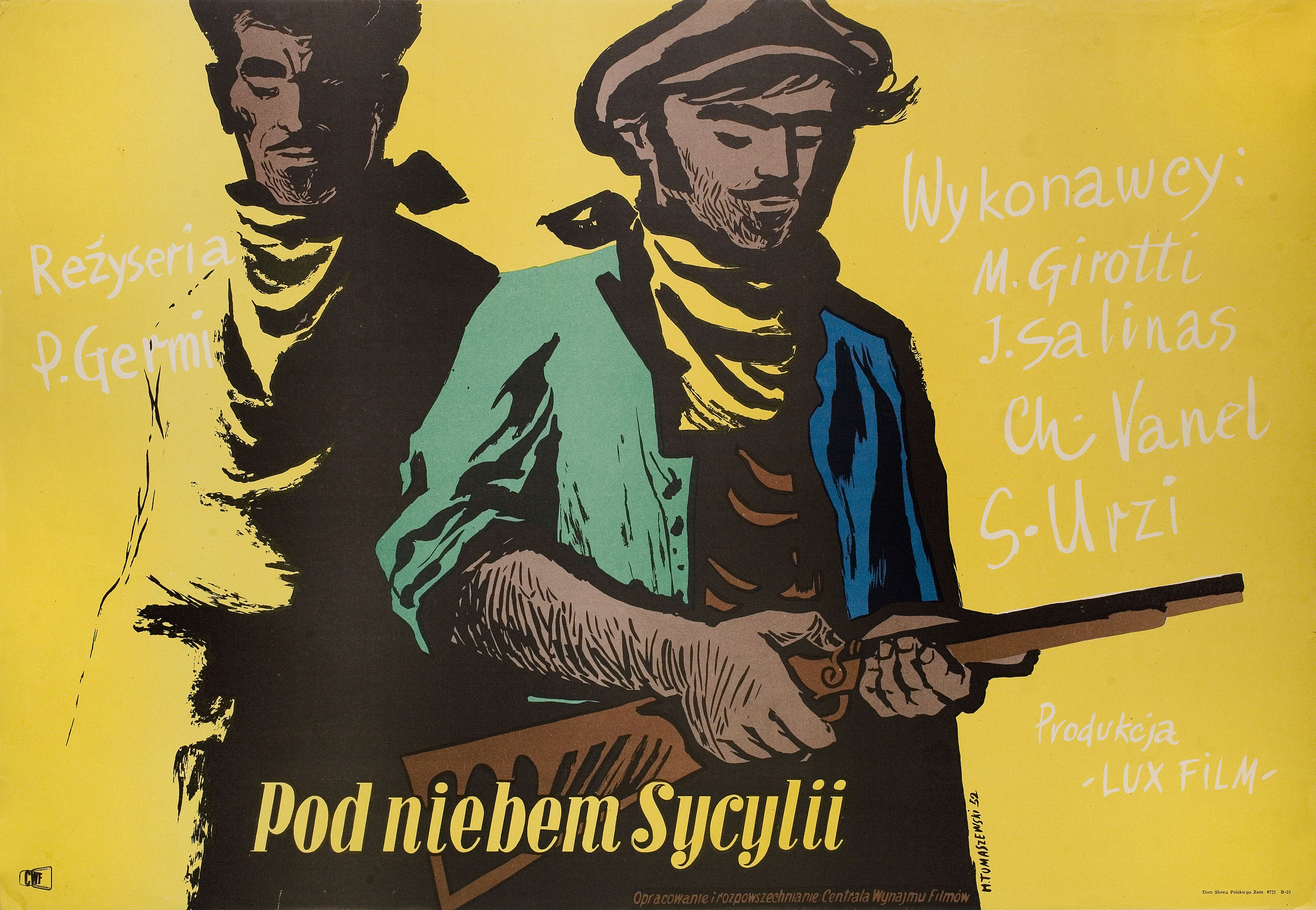 Мафия (Mafia, 1949), режиссёр Пьетро Джерми, польский плакат к фильму, 1957 год