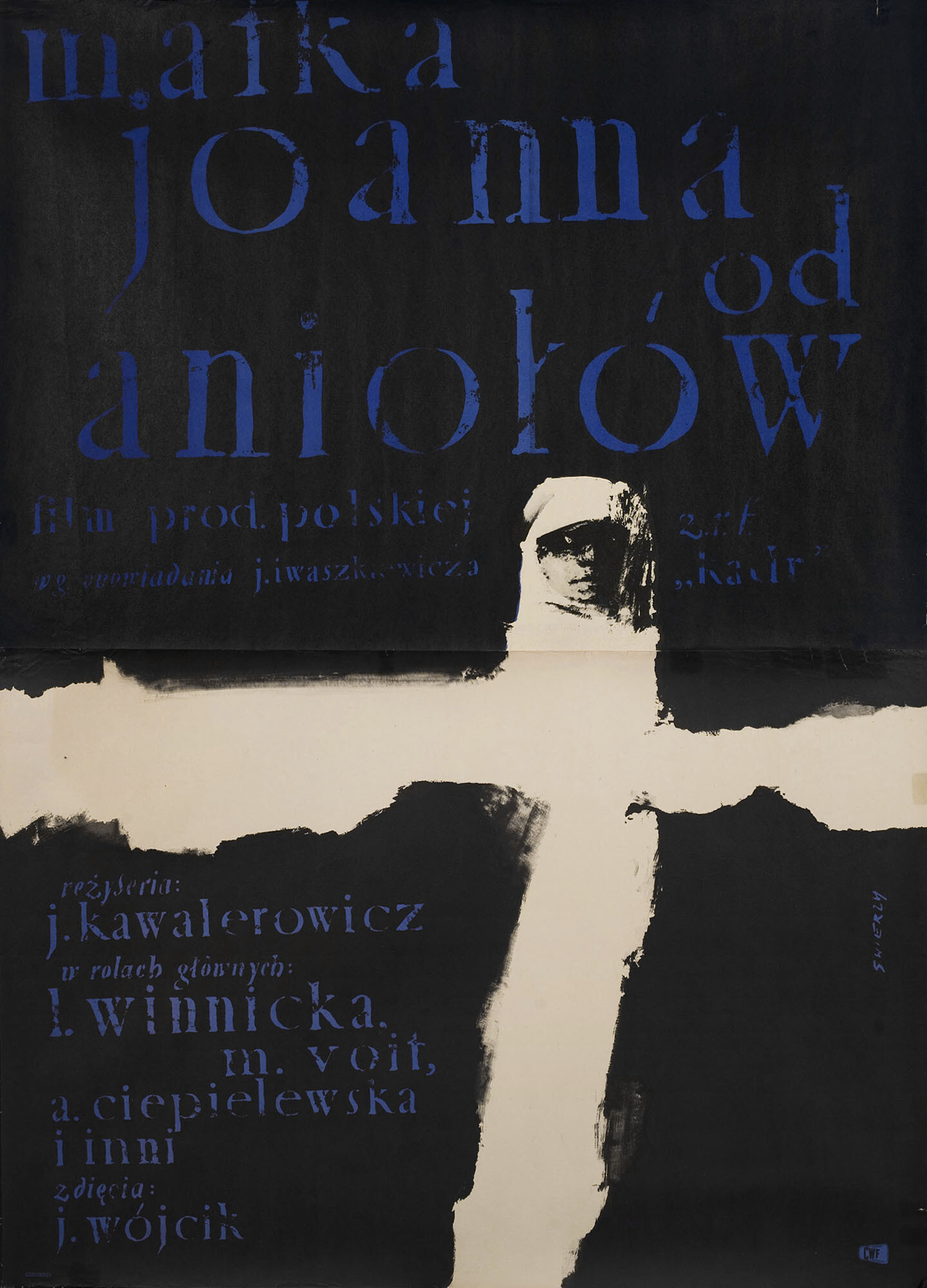 Мать Иоанна от ангелов (Mother Joan of the Angels, 1961), режиссёр Ежи Кавалерович, польский плакат к фильму, 1961 год, автор Вальдемар Свежи