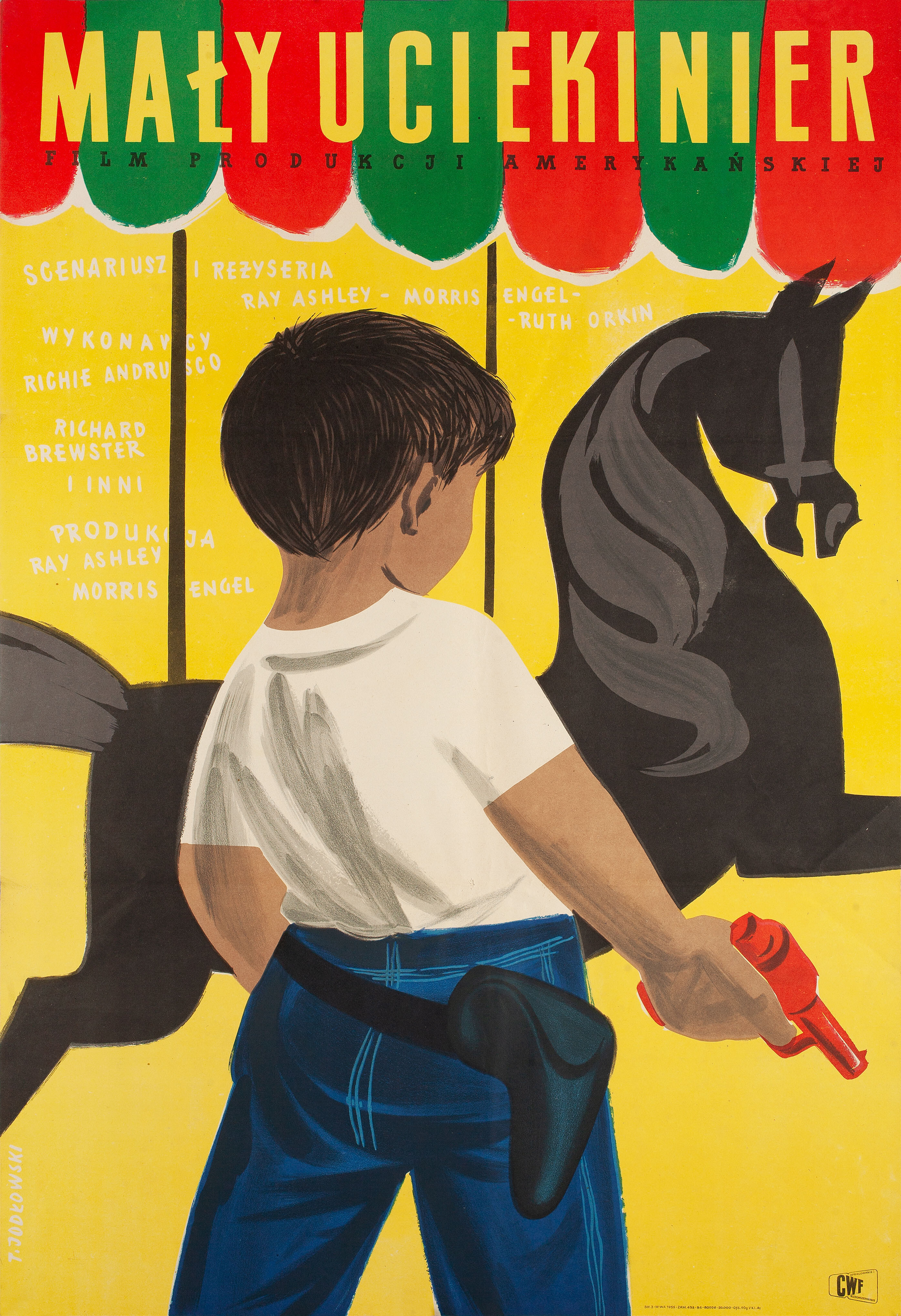 Маленький беглец (Little Fugitive, 1953), режиссёр Рэй Эшли, польский плакат к фильму, 1955 год, автор Тадеуш Йодловский