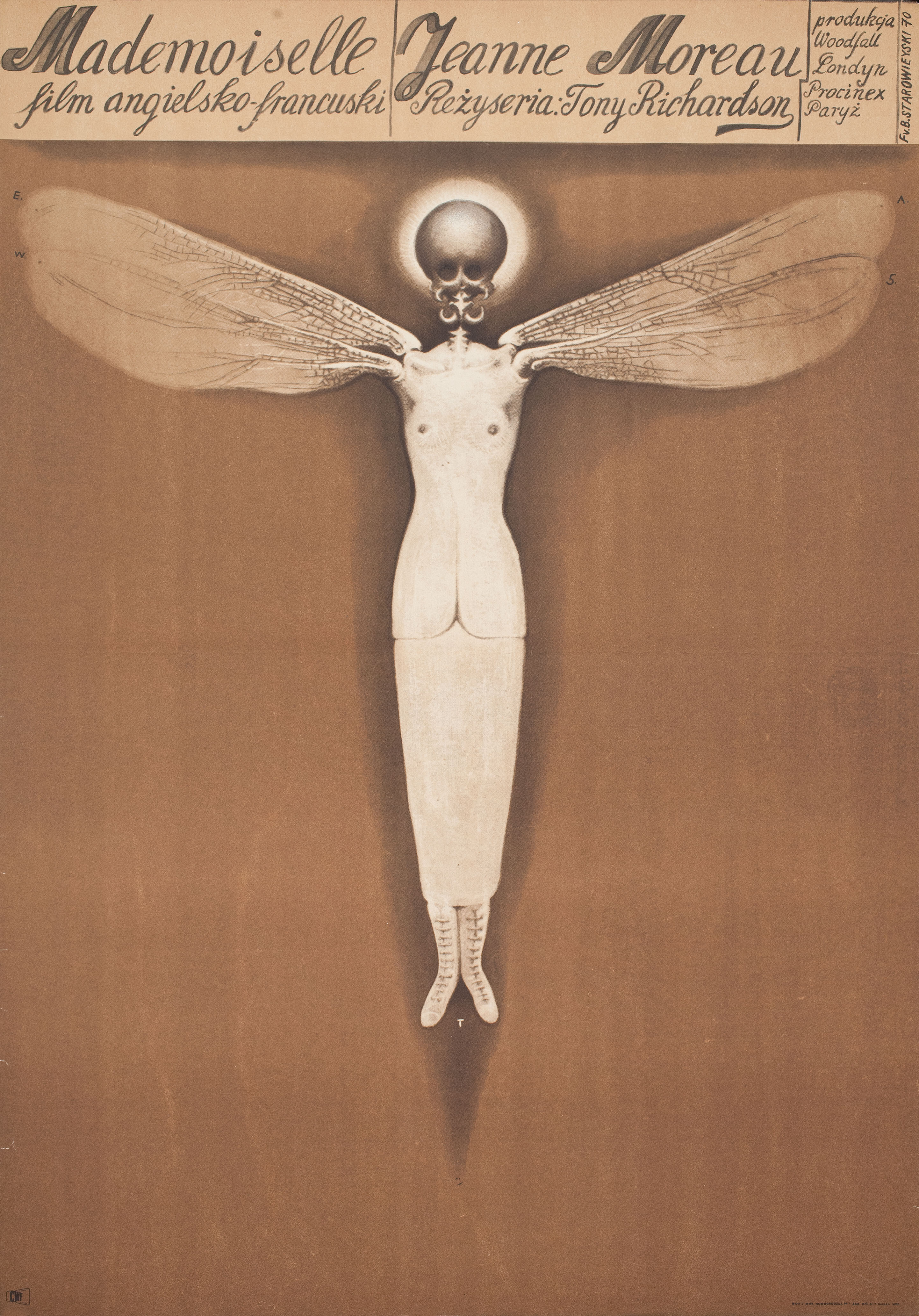 Мадемуазель (Mademoiselle, 1966), режиссёр Тони Ричардсон, польский плакат к фильму, 1970 год, автор Францишек Старовейский