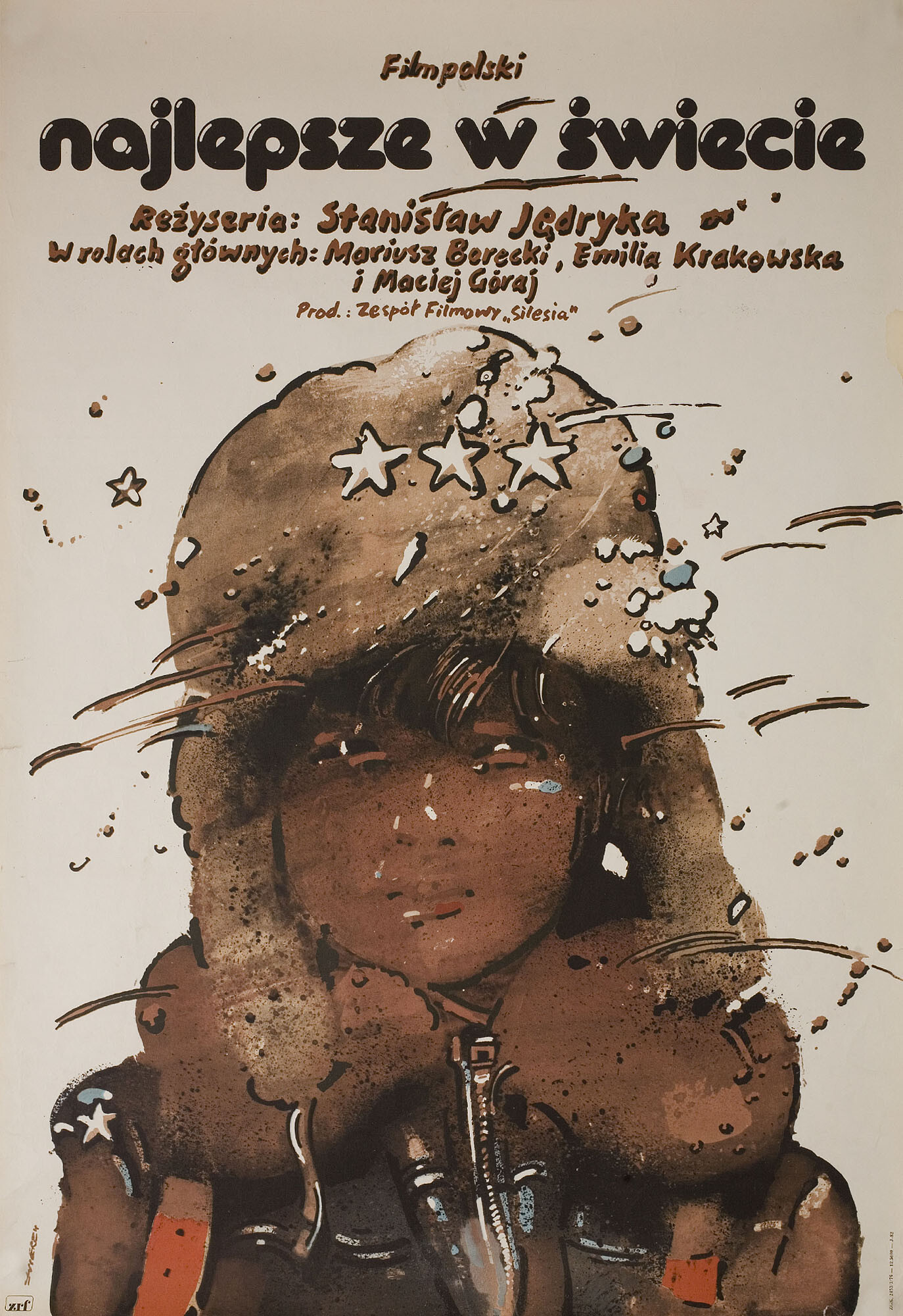 Самый лучший в мире (Best in the World, 1977), режиссёр Станислав Ендрыко, польский плакат к фильму, 1977 год, автор Вальдемар Свежи
