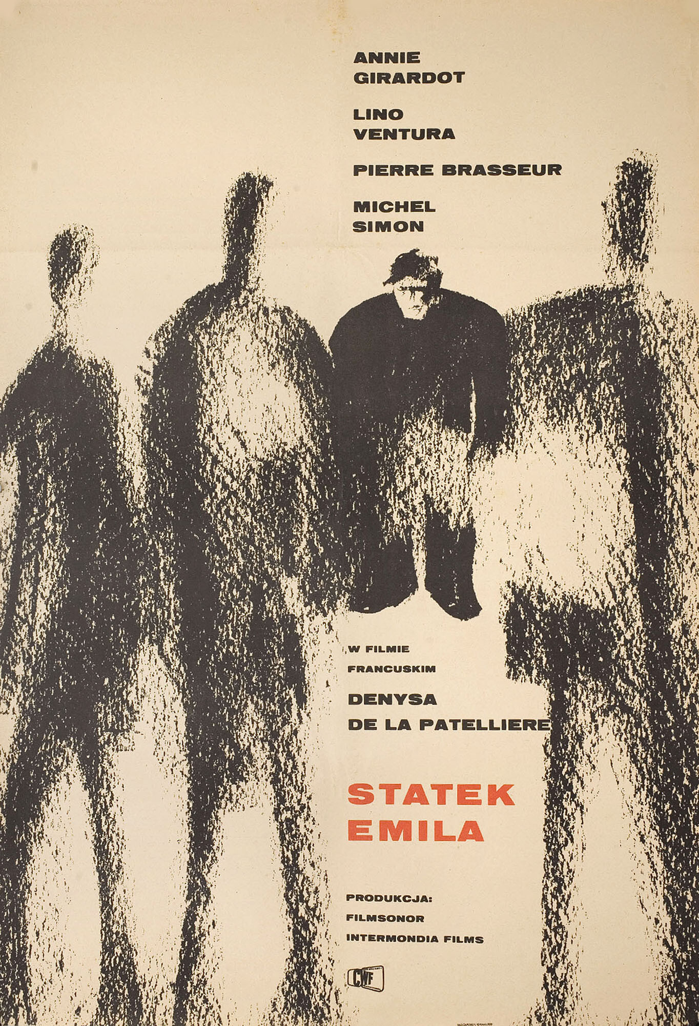 Лодка Эмиля (Emiles Boat, 1962), режиссёр Дени де Ла Пателльер, польский плакат к фильму, 1962 год, автор Томаш Румински