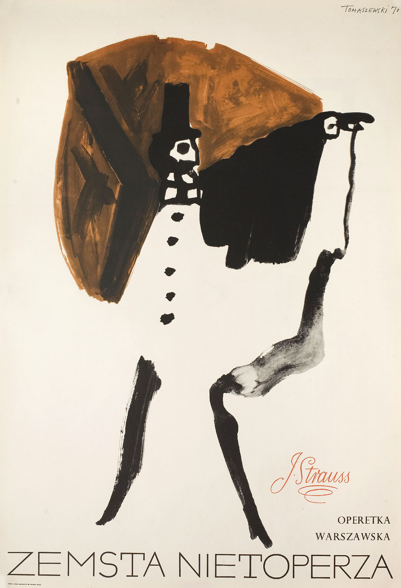 Летучая мышь, польский плакат, 1970 год, автор Генрих Томашевский ...