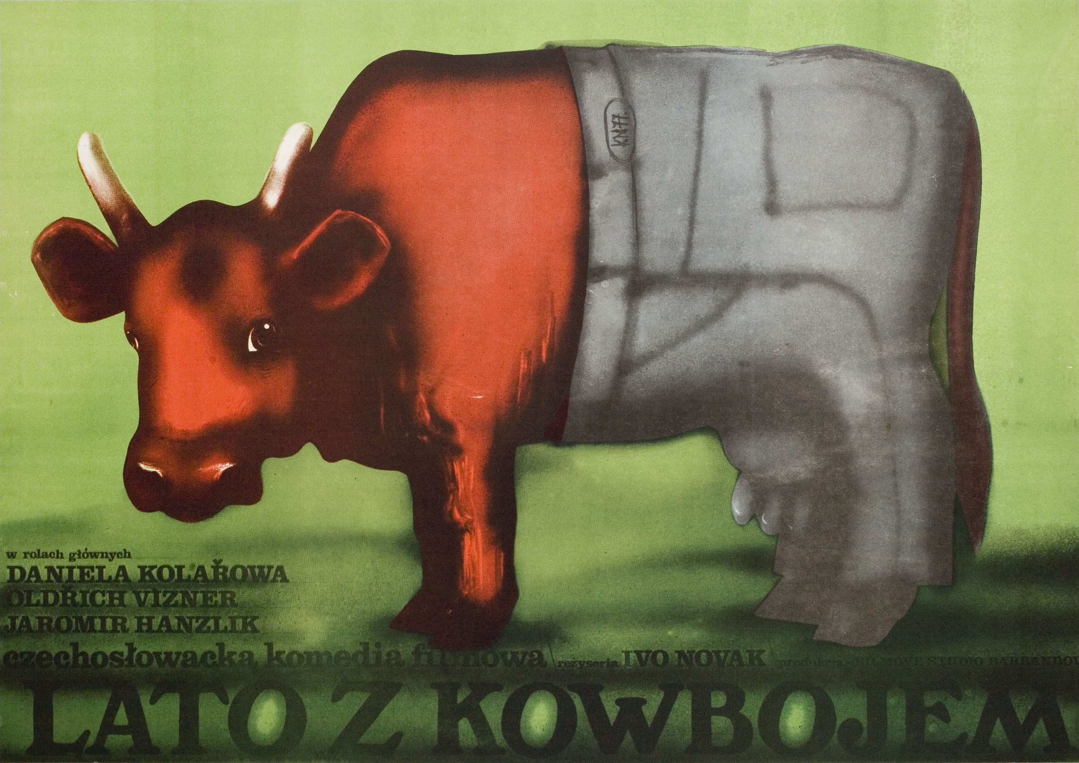 Лето с ковбоем (Leto s kovbojem, 1976), режиссёр Иво Новак, польский плакат к фильму, 1977 год, автор КРЫШТОФ НАСФЕТЕР