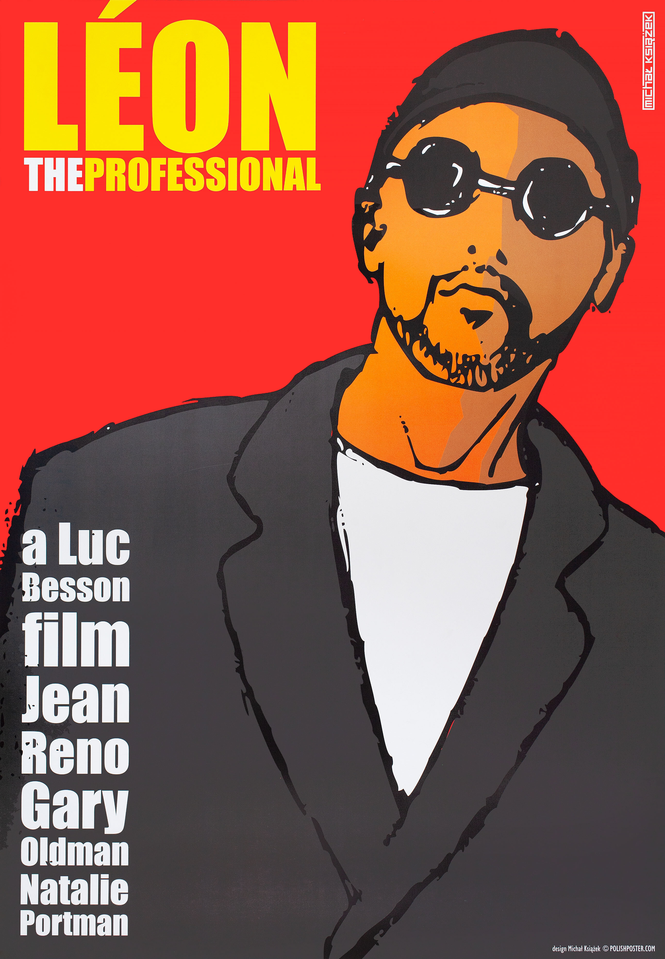 Леон (Leon The Professional, 1994), режиссёр Люк Бессон, польский плакат к фильму, 2010 год, автор Михал Ксязек
