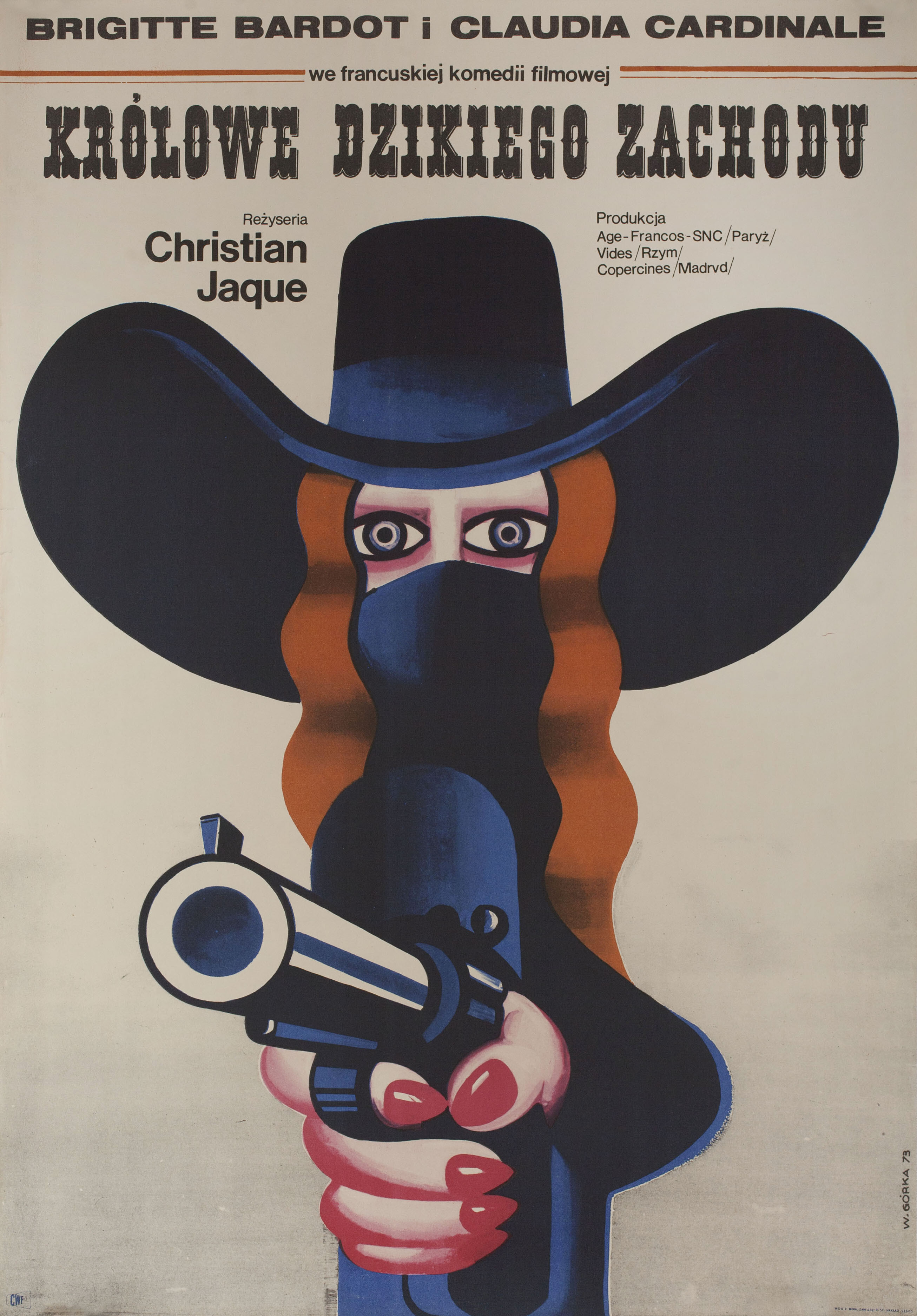 Нефтедобытчицы (The Legend of Frenchie King, 1971), режиссёр Кристиан-Жак, польский плакат к фильму, 1973 год, автор Виктор Горка