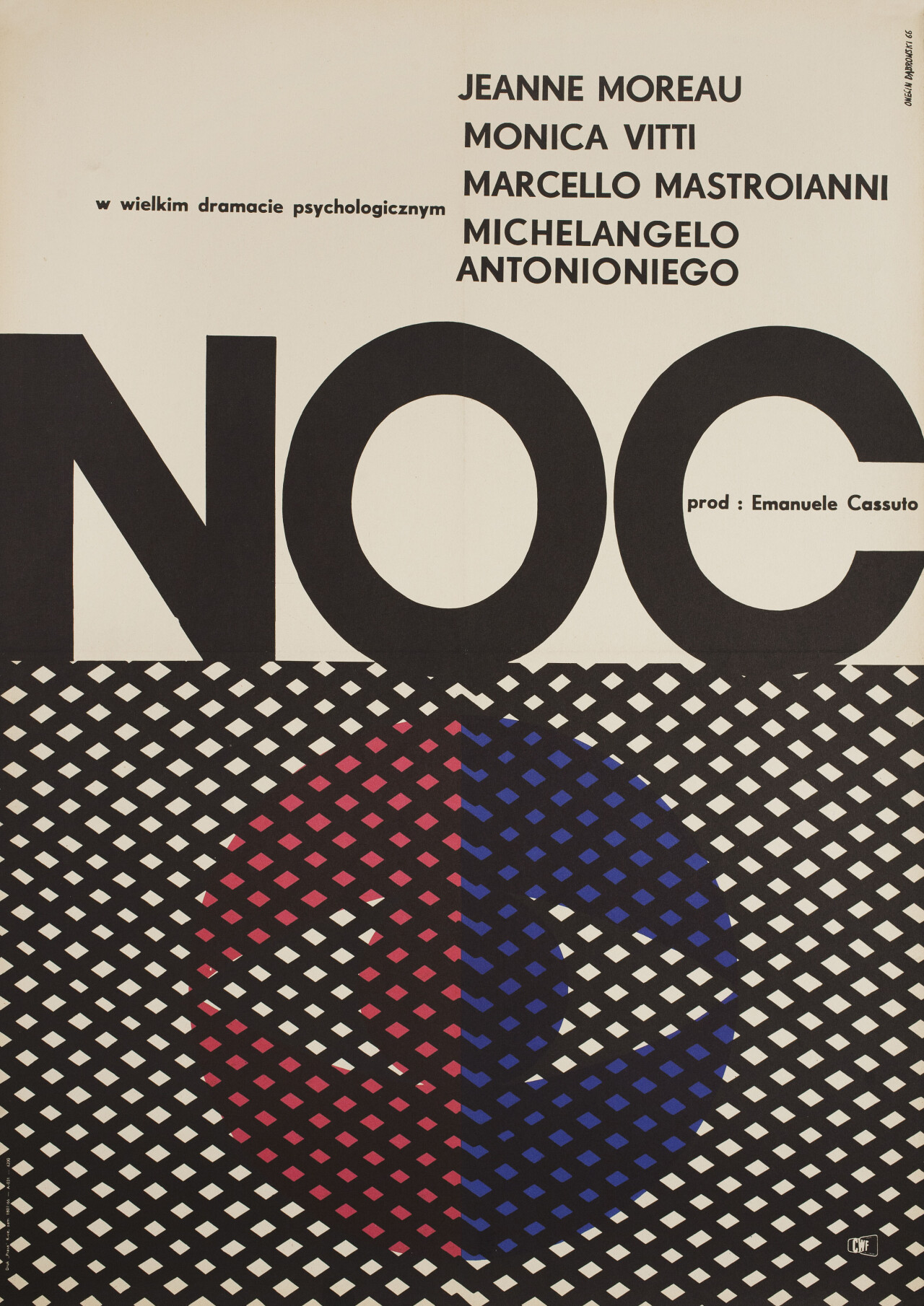 Ночь (La Notte, 1961), режиссёр Микеланджело Антониони, польский плакат ...