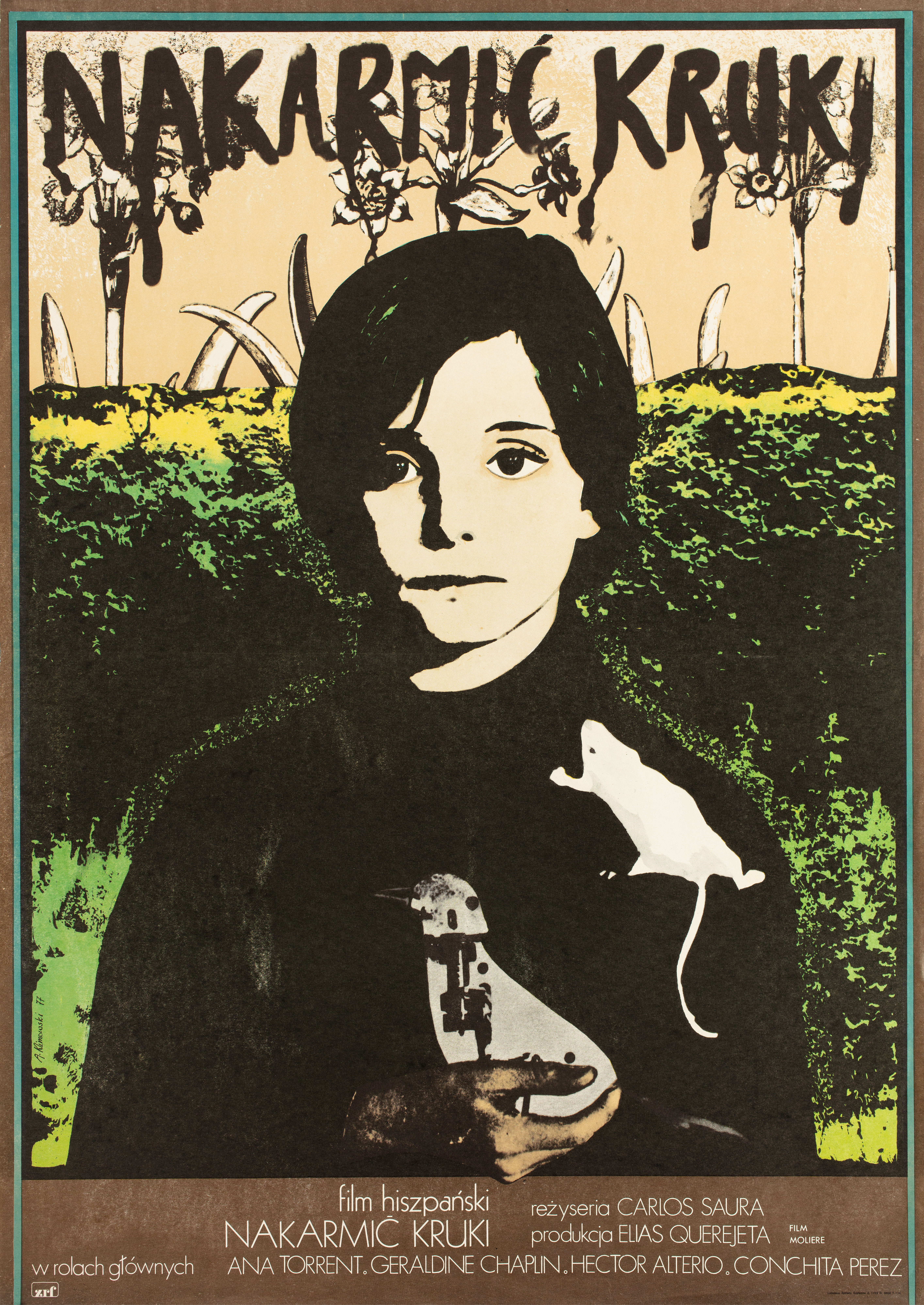 Выкорми ворона (Cria Cuervos, 1976), режиссёр Карлос Саура, польский плакат к фильму, 1977 год, автор Анджей Климовский
