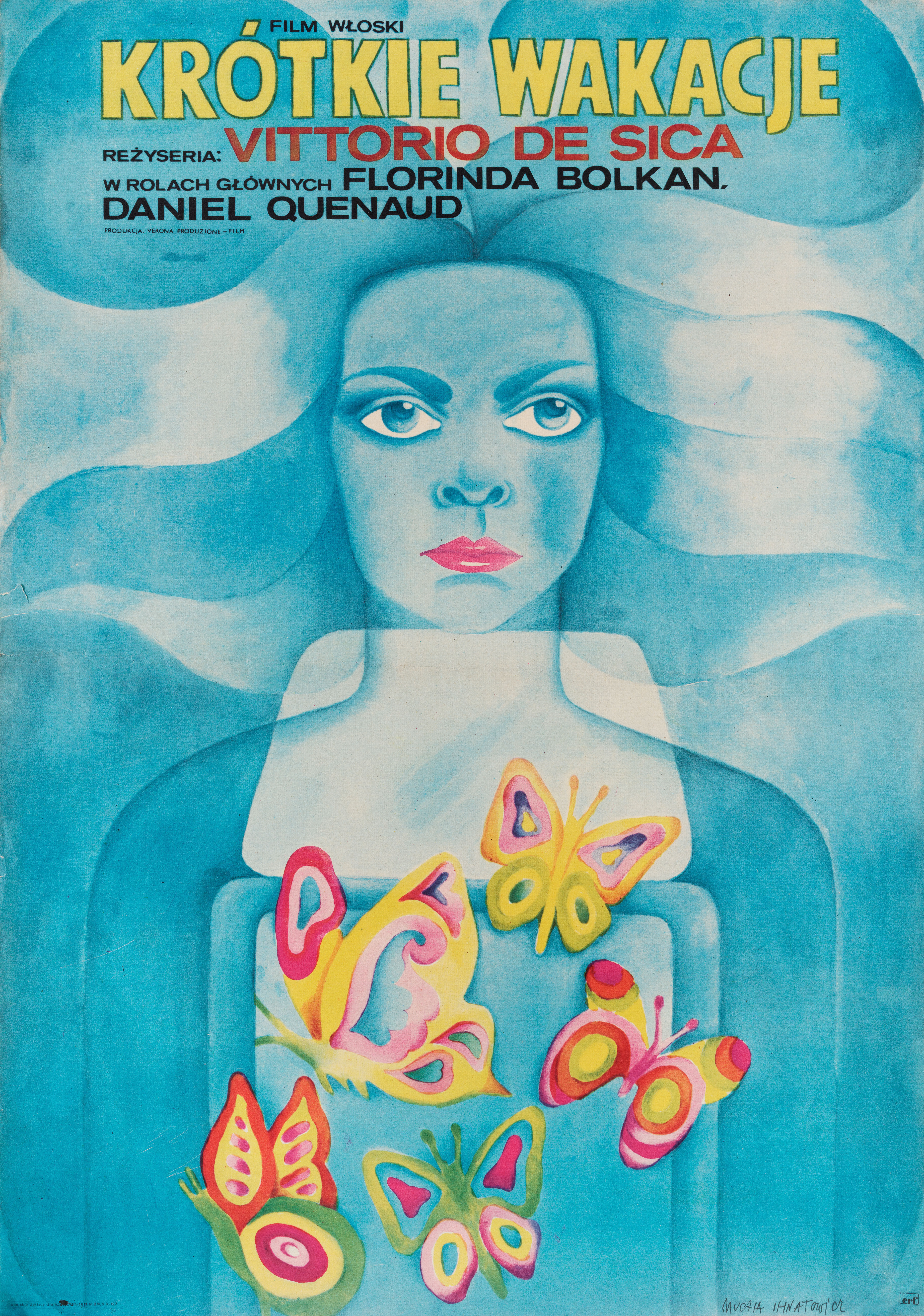 Короткий отпуск (A Brief Vacation, 1973), режиссёр Витторио Де Сика, польский плакат к фильму, 1973 год, автор Мария Муха Игнатович