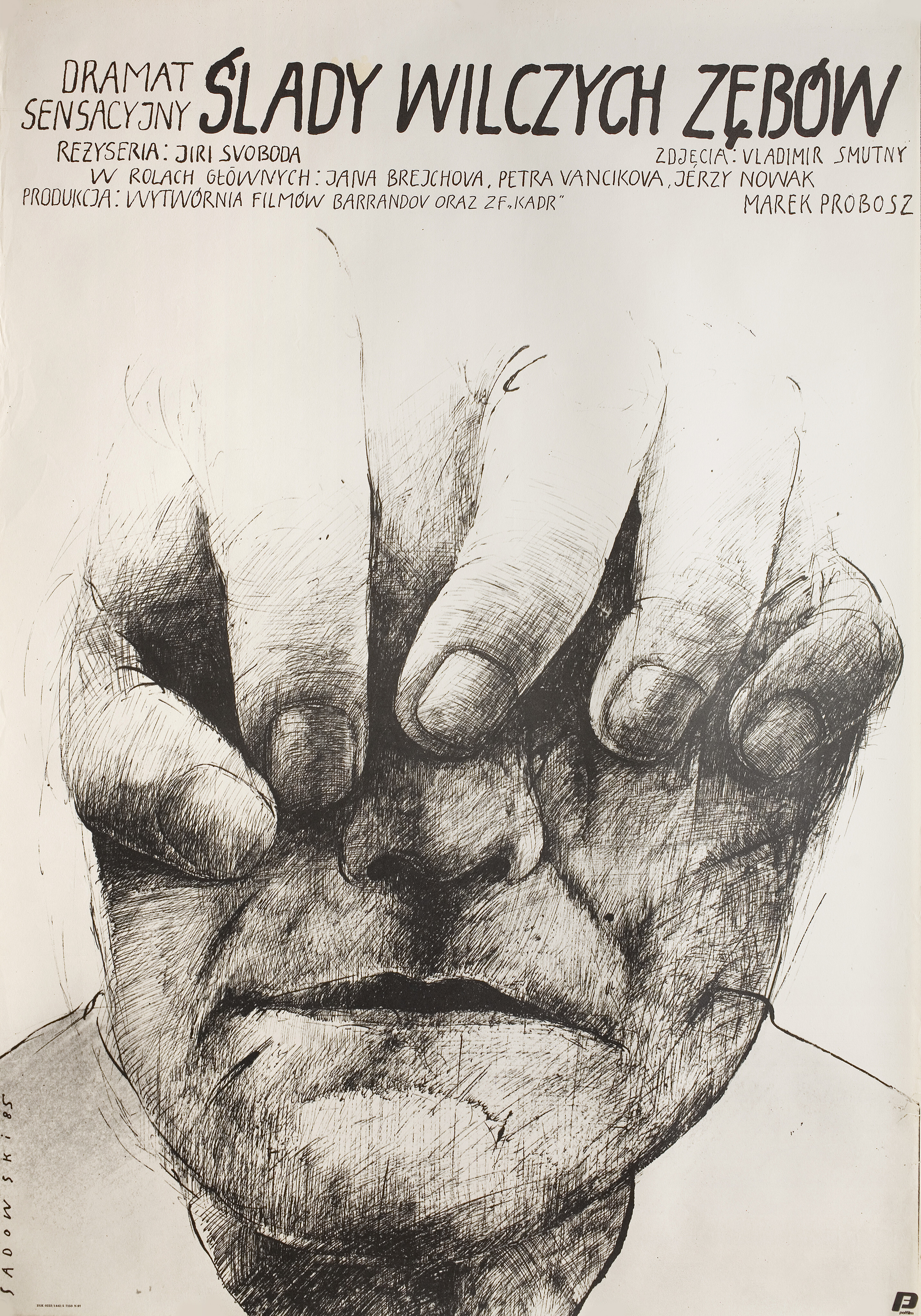 Конец одиночества фермы Берхоф (End of the Lonely Farm Berghof, 1984), режиссёр Иржи Свобода, польский плакат к фильму, 1985 год, автор Виктор Садовский