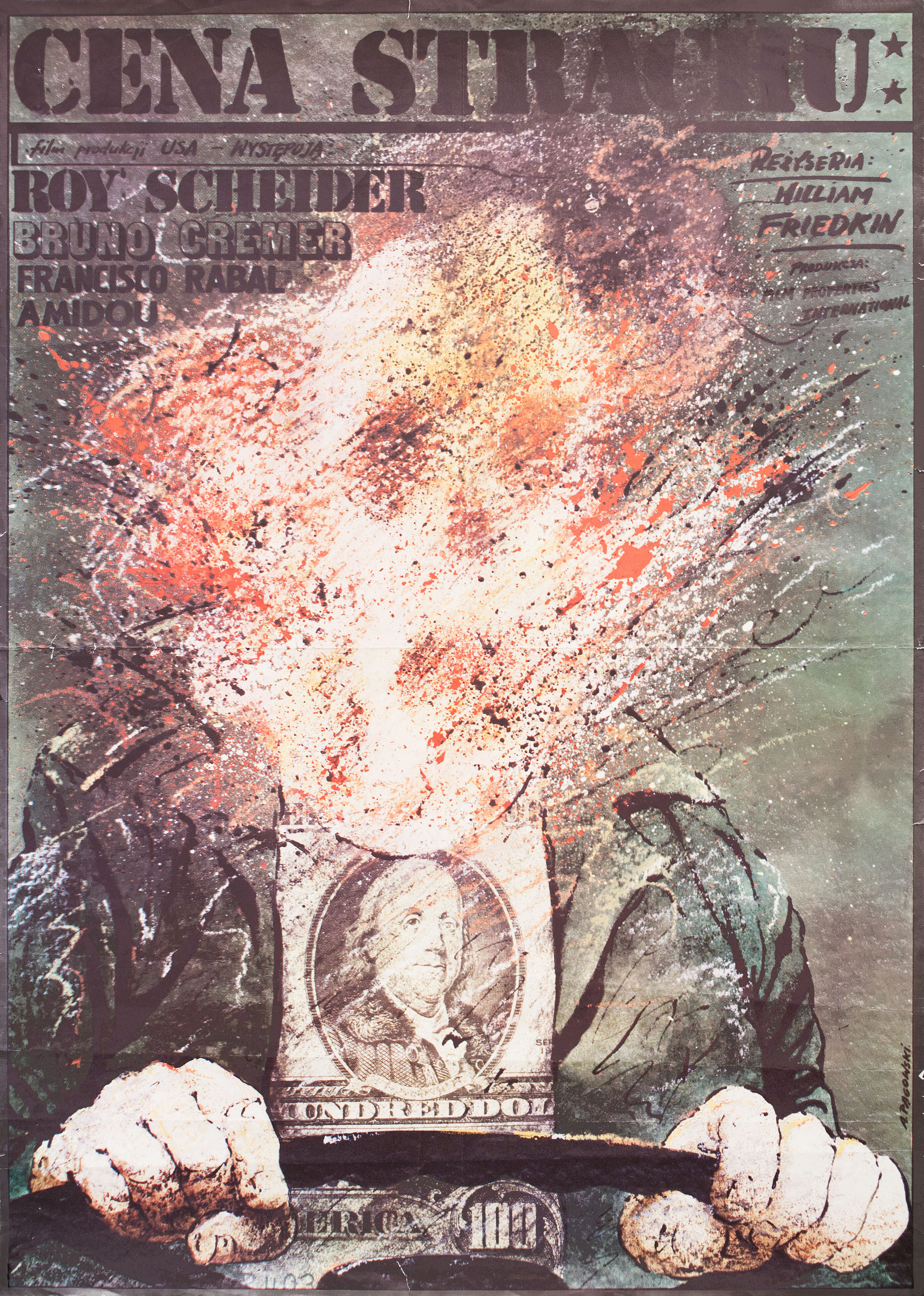 Колдун (Sorcerer, 1977), режиссёр Уильям Фридкин, польский плакат к фильму, 1979 год, автор Анджей Паговский