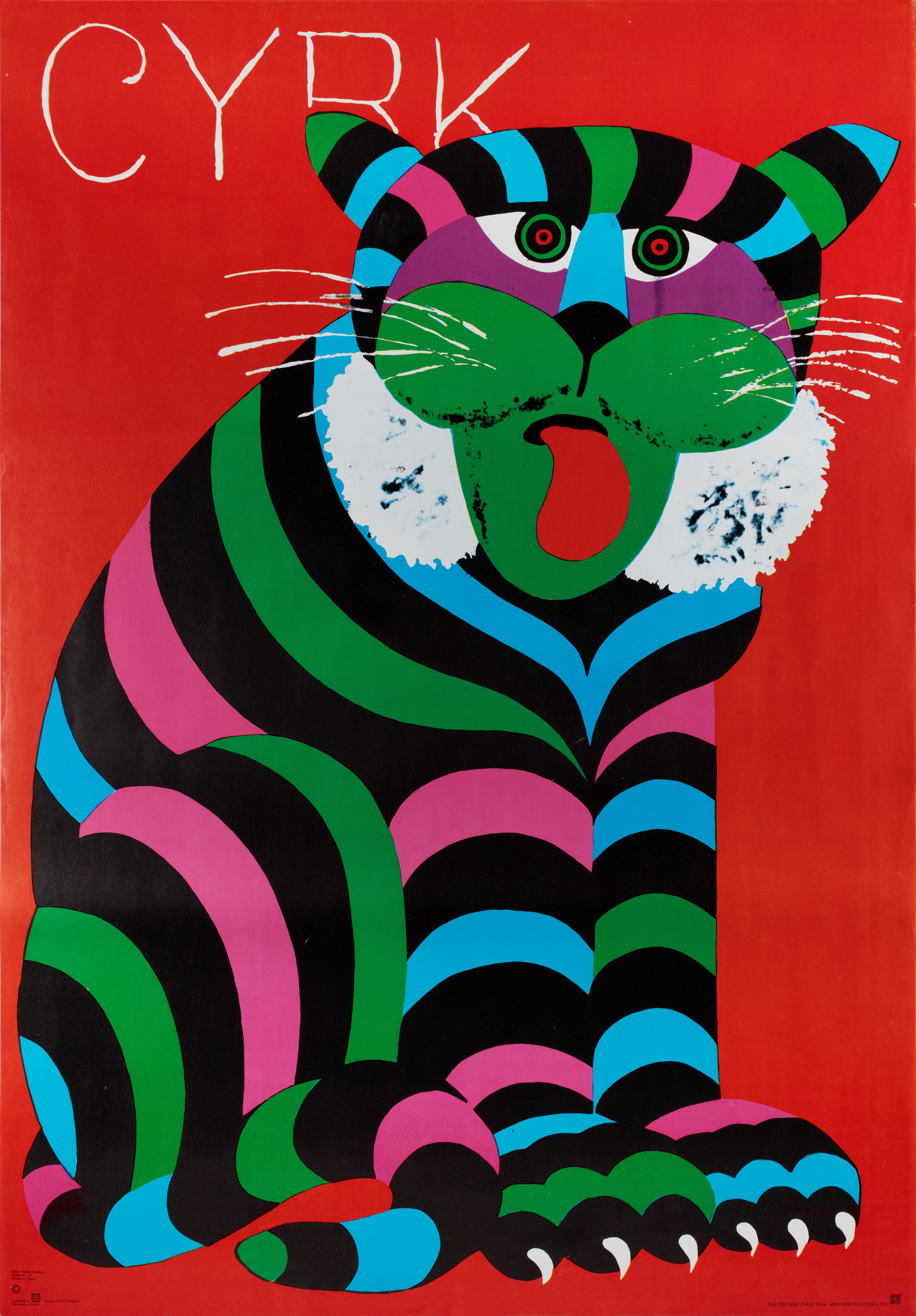 Цирк, польский плакат, 1980 год, автор Хуберт Хилшер