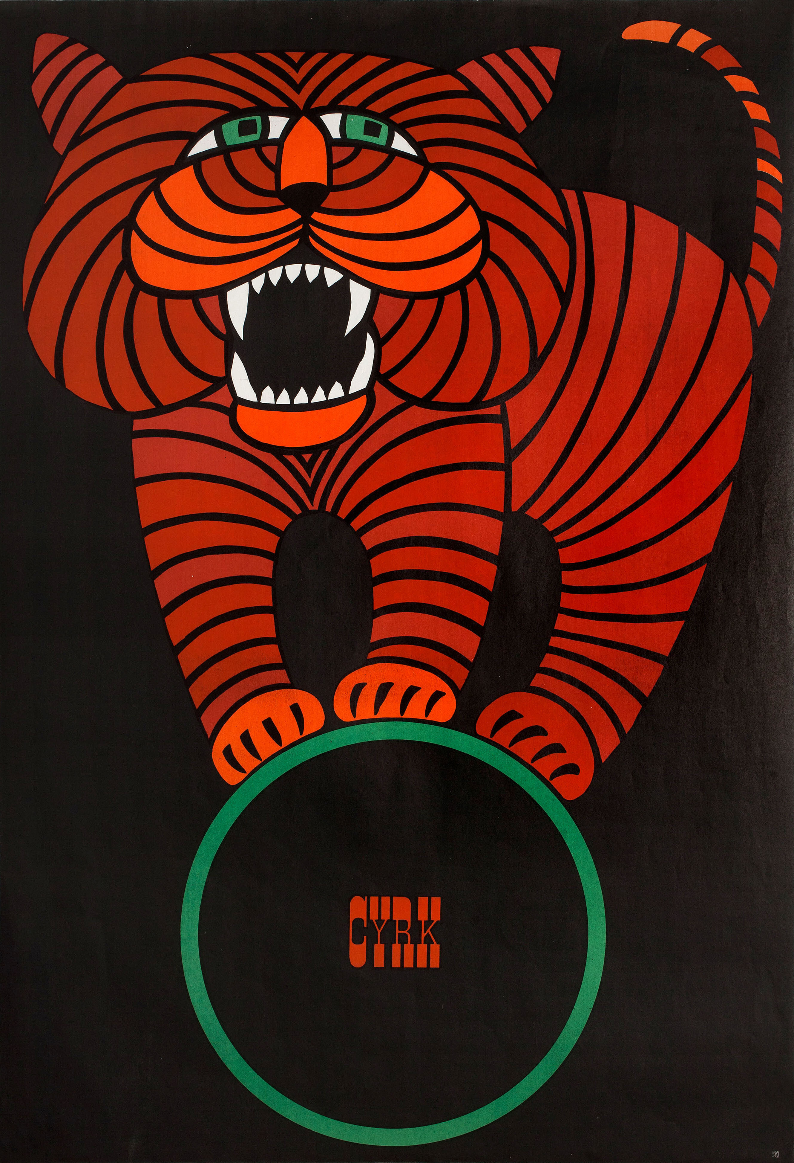 Цирк, польский плакат, 1970 год, автор Хуберт Хилшер (1)