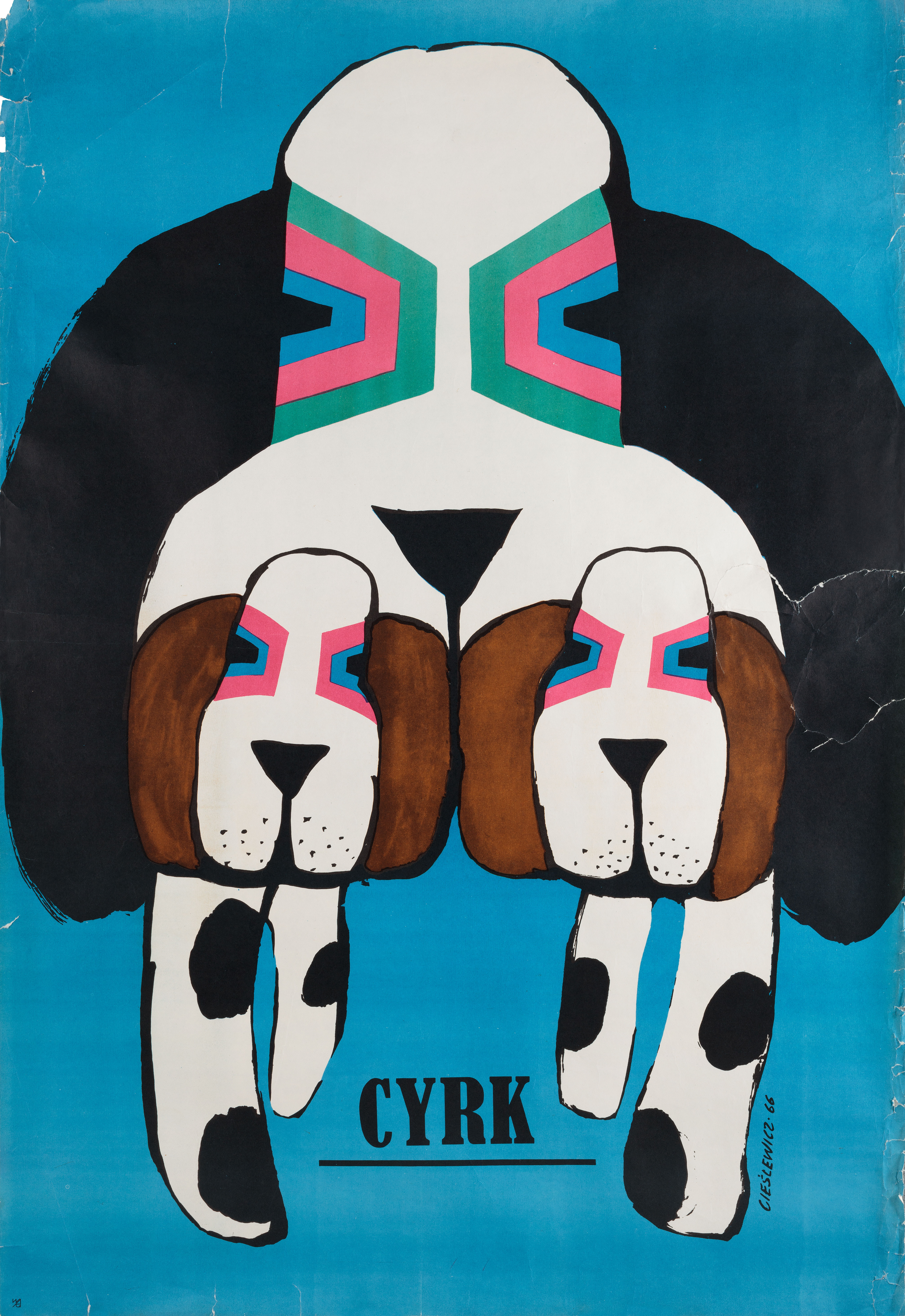 Цирк, польский плакат, 1966 год, автор Роман Чеслевич
