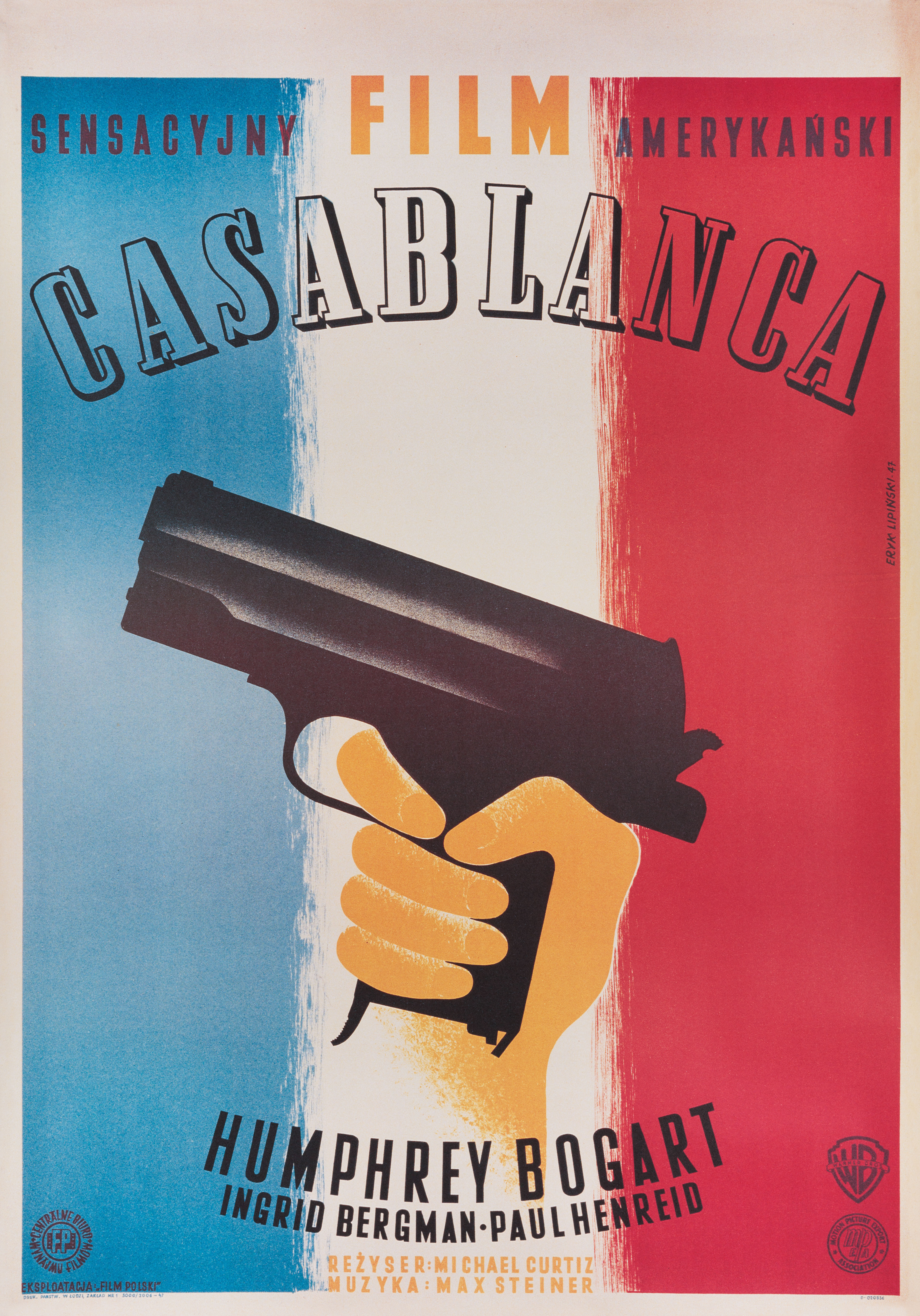 Касабланка (Casablanca, 1942), режиссёр Майкл Кертис, польский плакат к фильму, 2000 год