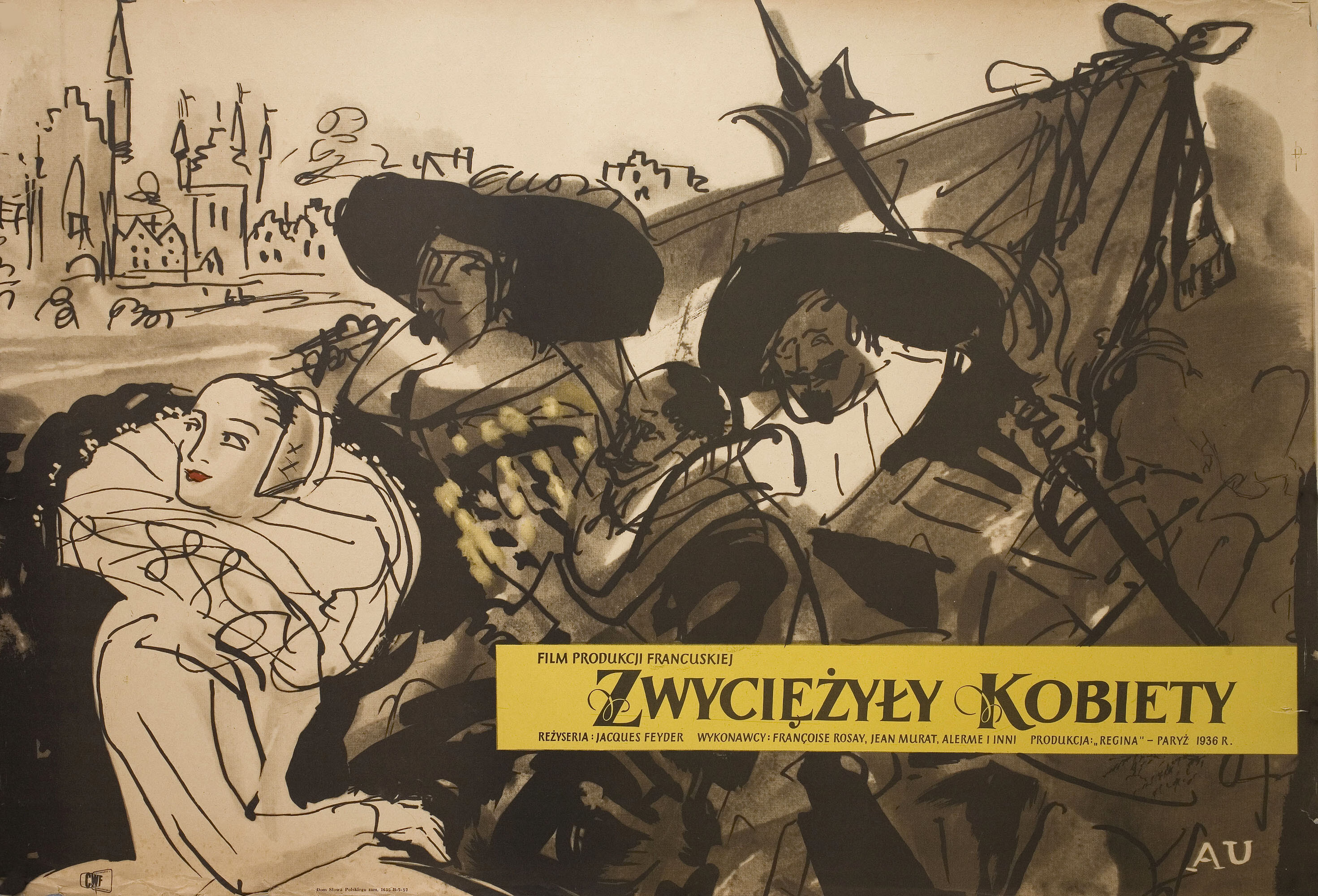 Карнавал во Фландрии (Carnival in Flanders, 1935), режиссёр Жак Фейдер, польский плакат к фильму, 1950 год, автор Антони Униеховский