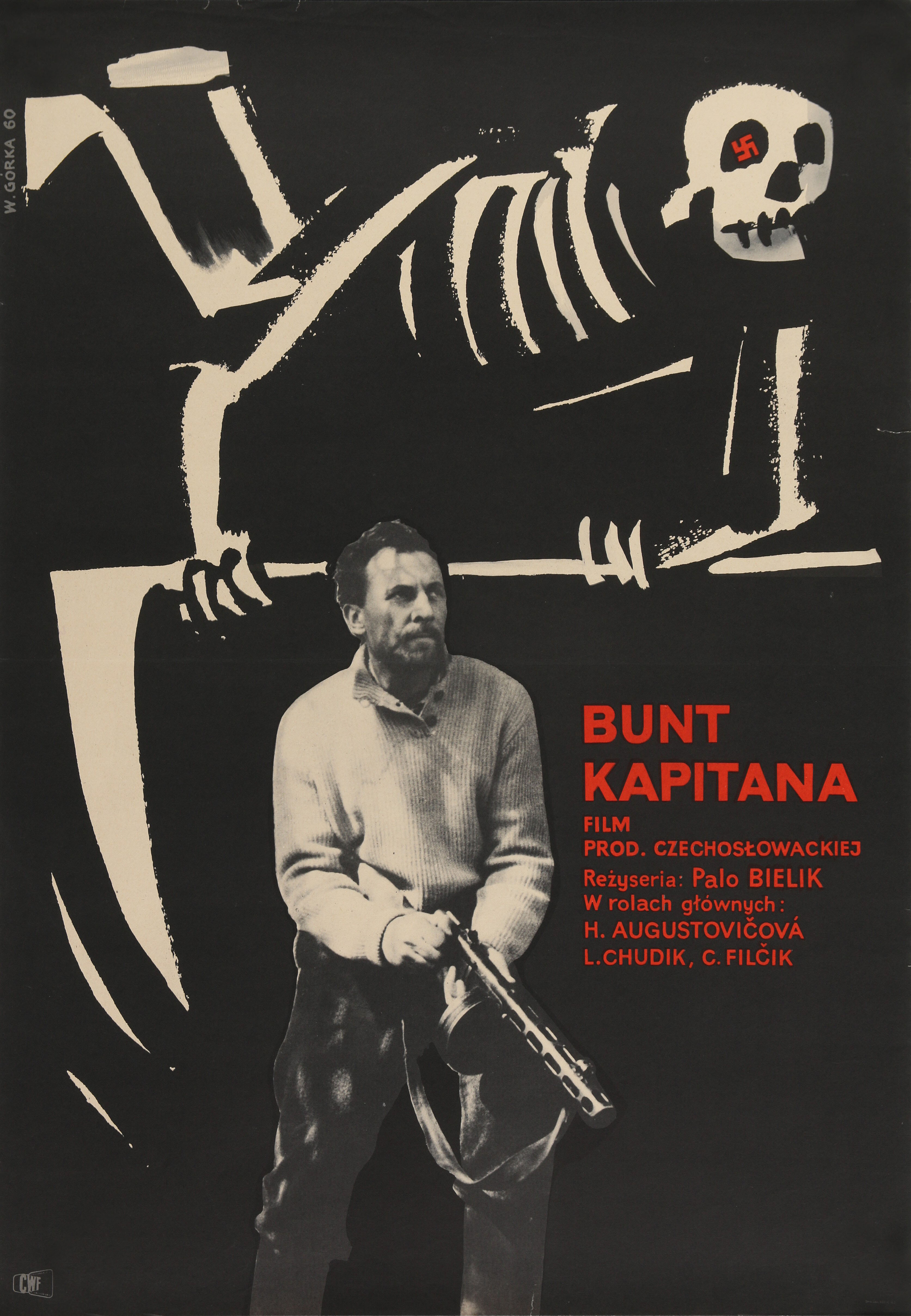Капитан Дабач (Captain Dabac, 1959), режиссёр Пало Белик, польский плакат к фильму, 1960 год, автор Виктор Горка