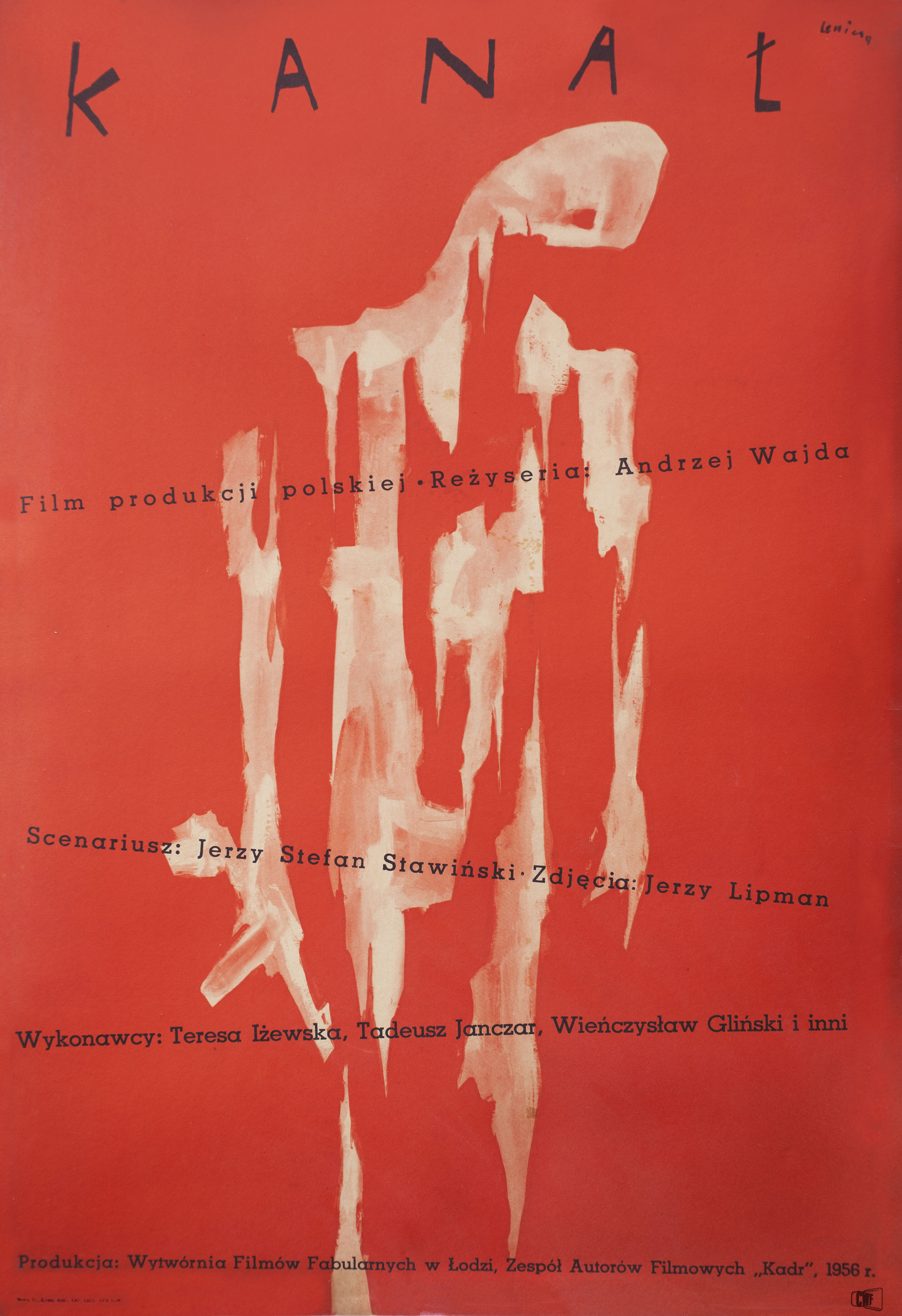 Канал (Kanal, 1957), режиссёр Анджей Вайда, польский плакат к фильму, 1957 год, автор Ян Леница