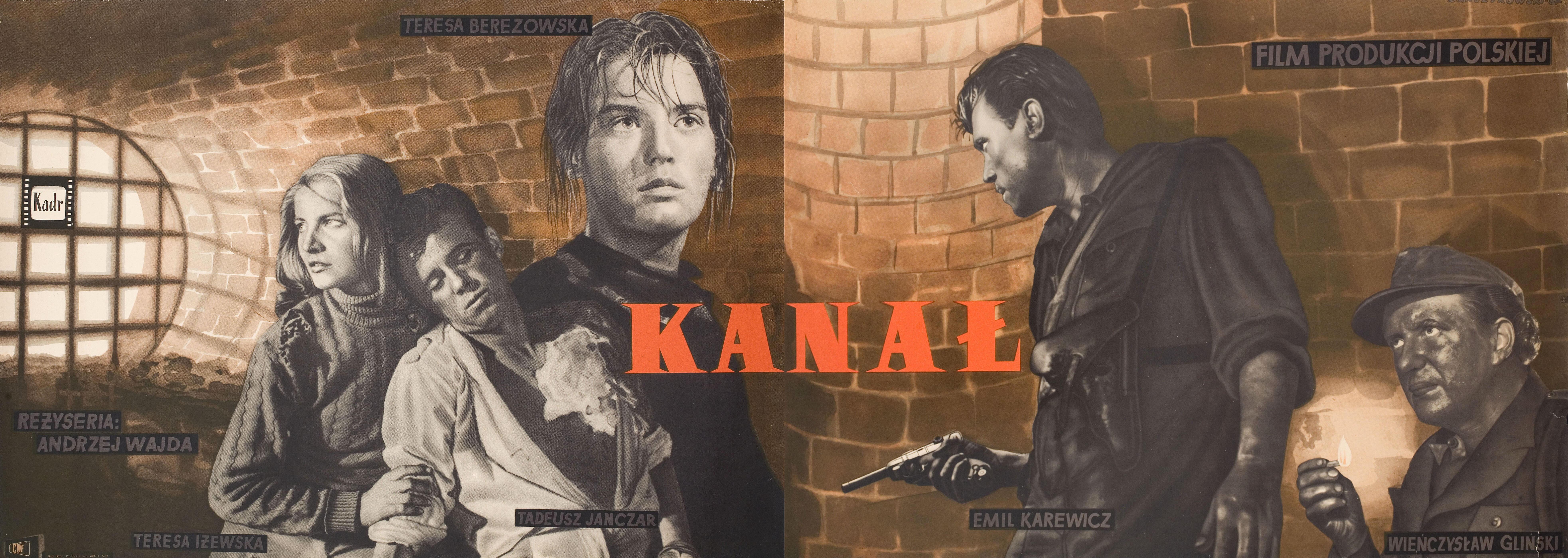 Канал (Kanal, 1957), режиссёр Анджей Вайда, польский плакат к фильму, 1957 год, автор Зигмунт Анчиковский