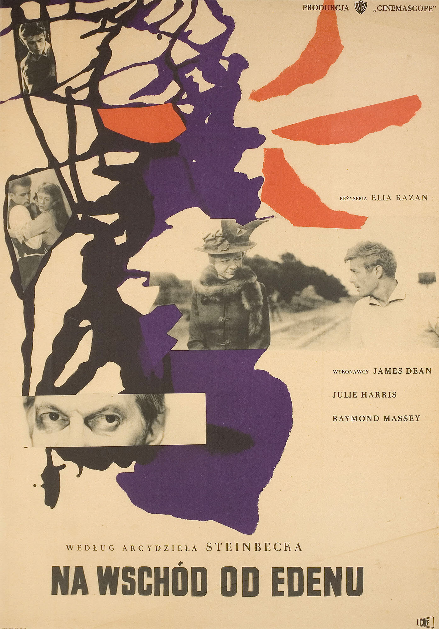 К востоку от рая (East of Eden, 1955), режиссёр Элиа Казан, польский плакат к фильму, 1955 год, автор Войцех Фангор