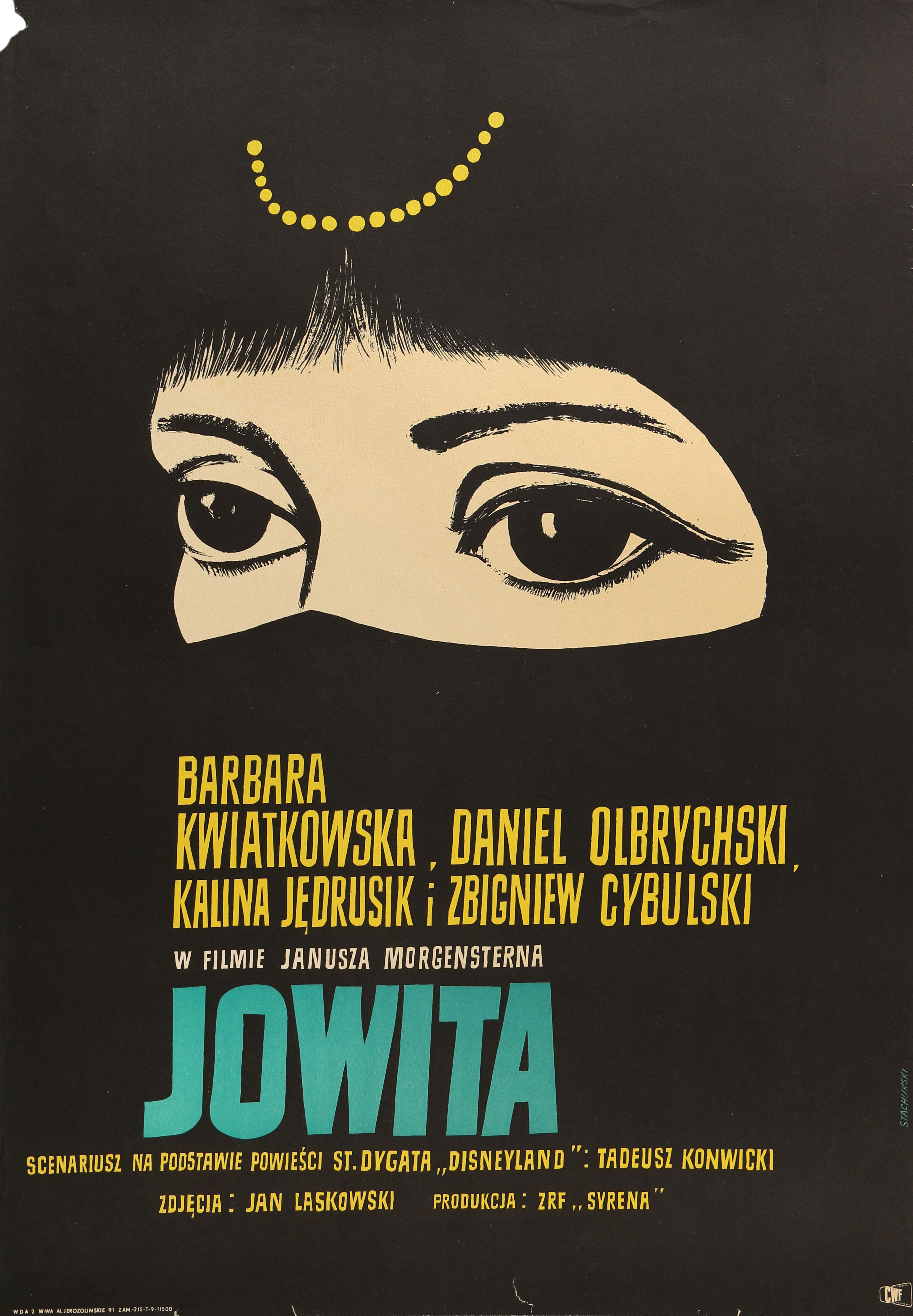 Йовита (Jovita, 1967), режиссёр Януш Моргенштерн, польский плакат к фильму, 1967 год, автор Мариан Стачурски