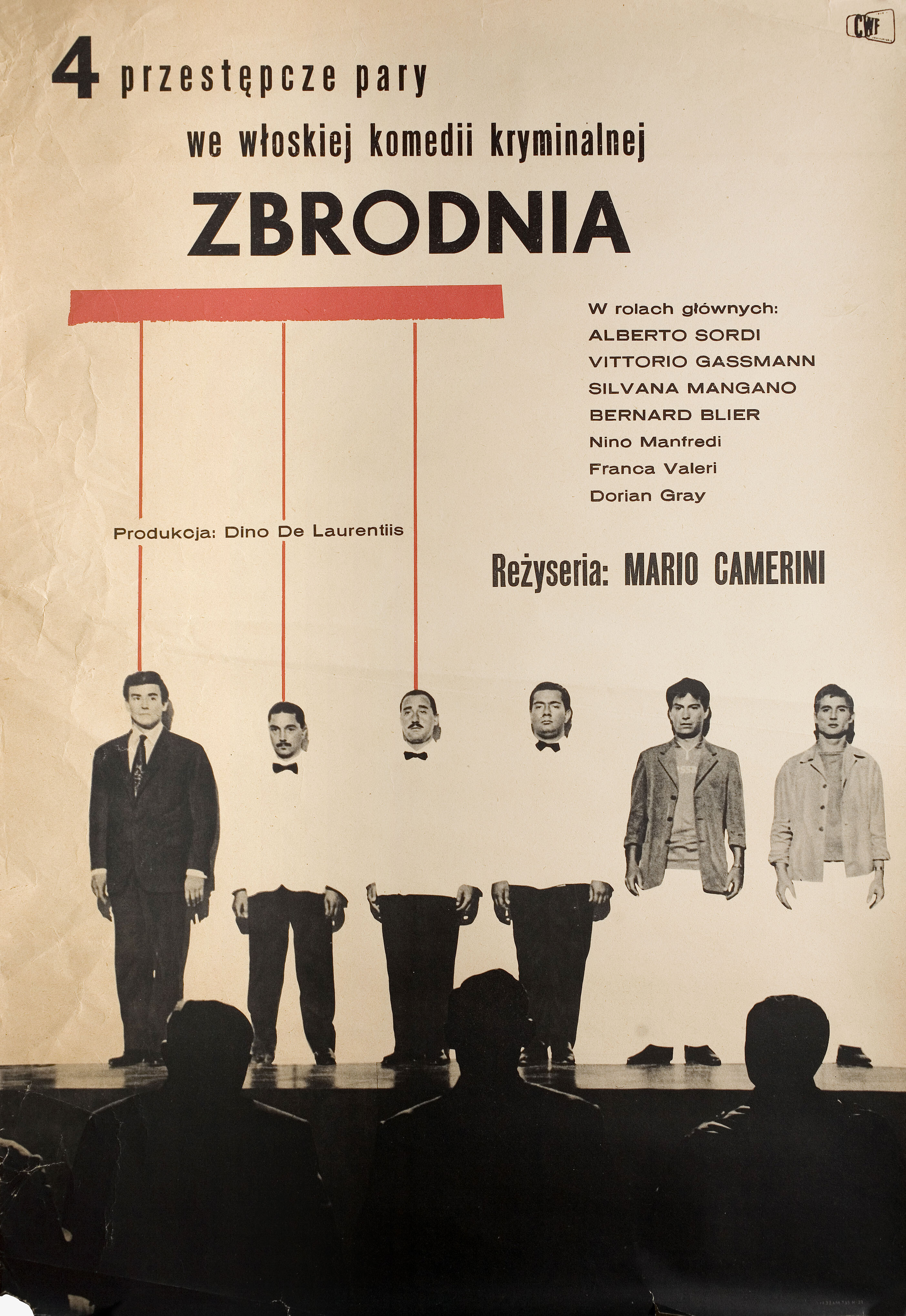 Преступление (And Suddenly Its Murder!, 1960), режиссёр Марио Камерини, польский плакат к фильму, 1962 год, автор Юлиан Палка