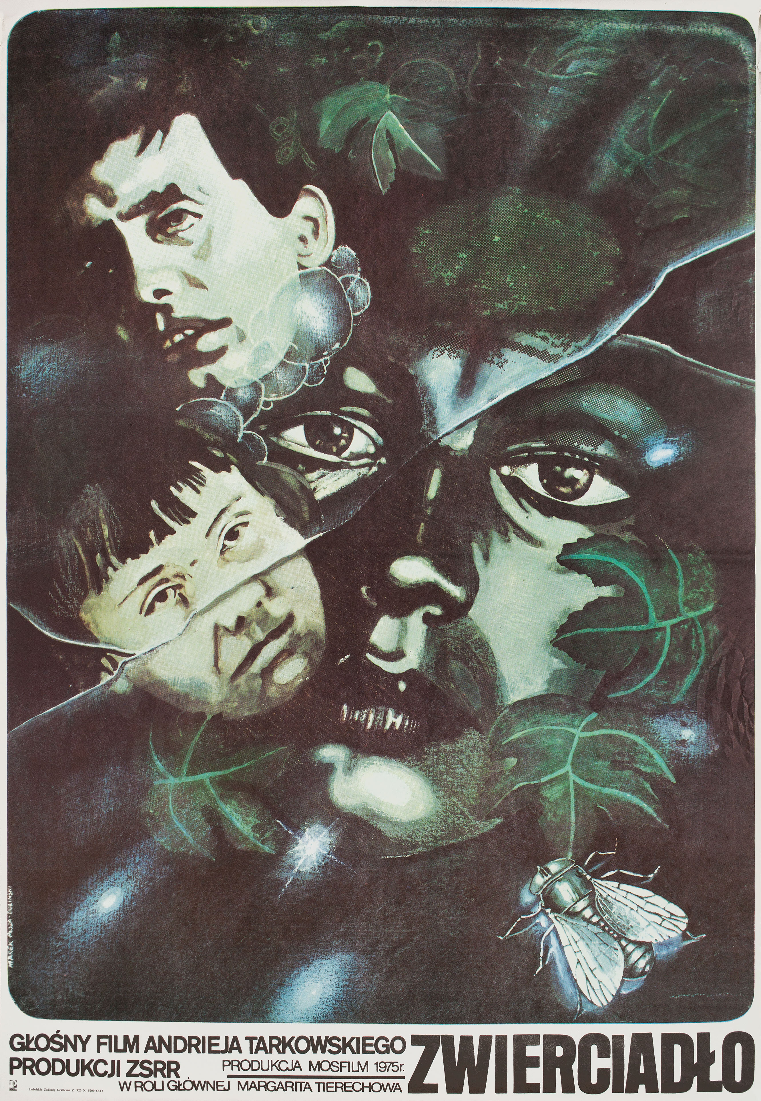 Зеркало (The Mirror, 1975), режиссёр Андрей Тарковский, польский плакат к фильму, 1975 год, автор Марек Плоза-Долински