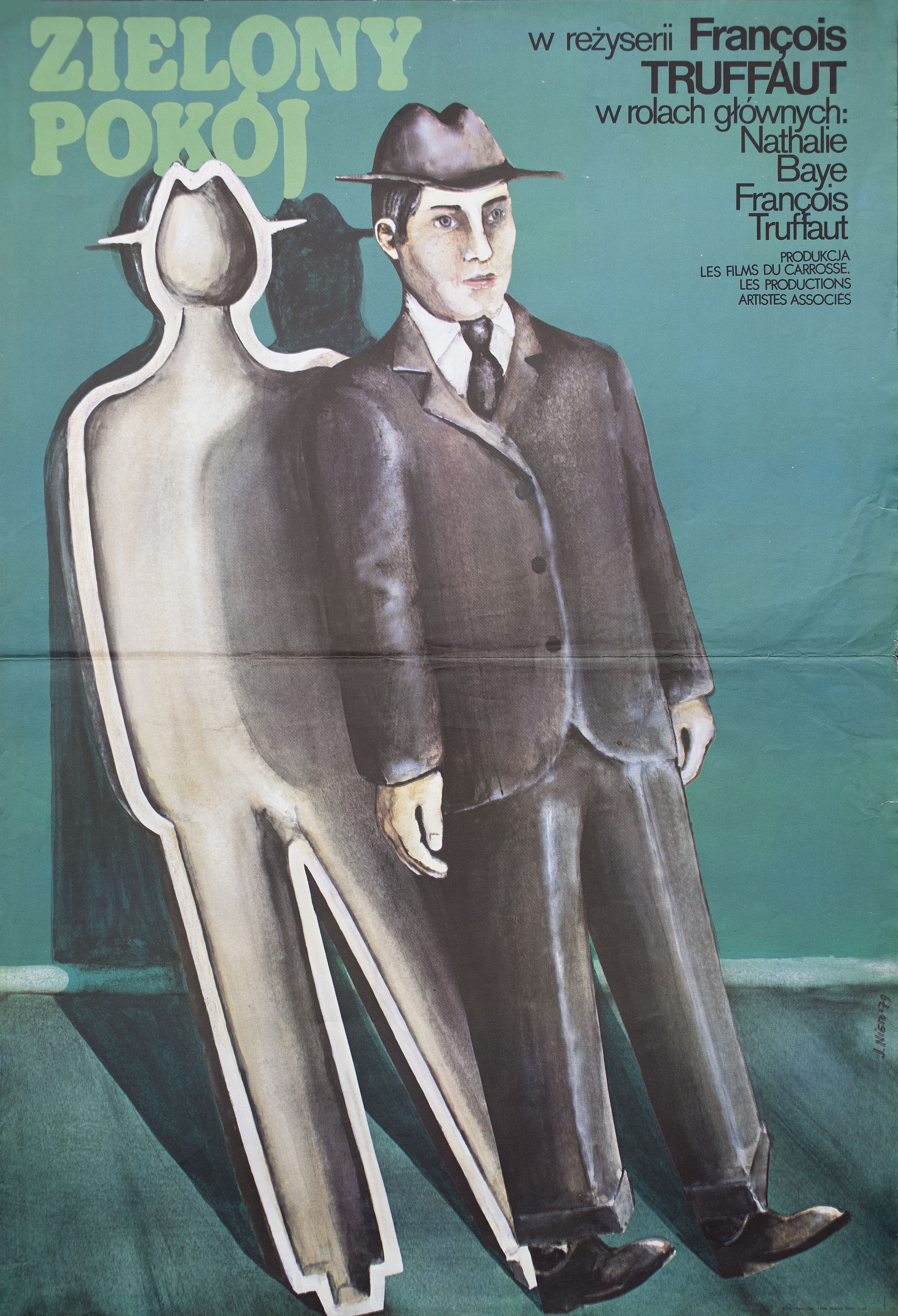 Зеленая комната (The Green Room, 1978), режиссёр Франсуа Трюффо, польский плакат к фильму, 1979 год, автор Хайме Карлос Ньето