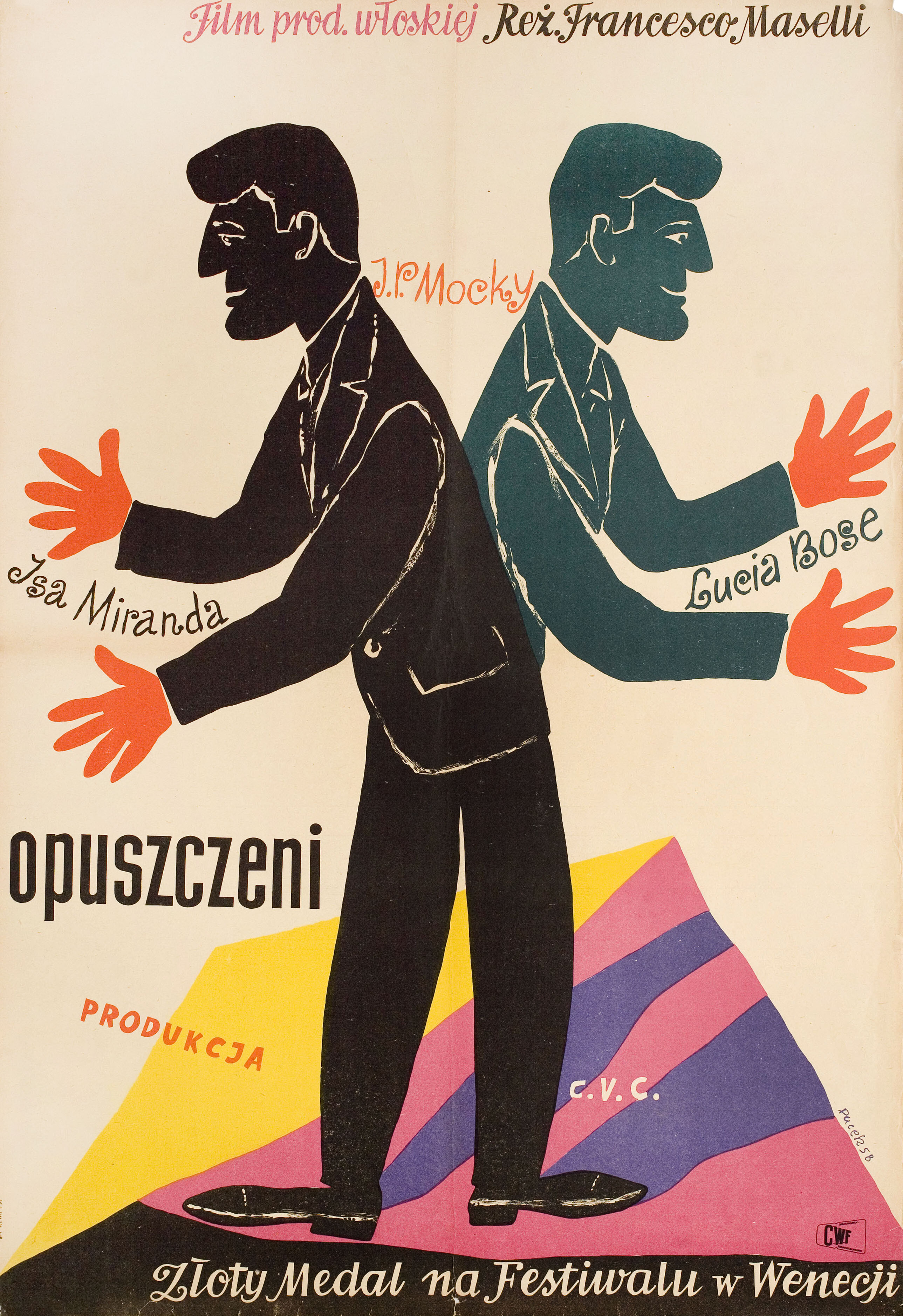 Разгромленные (Abandoned, 1955), режиссёр Франческо Мазелли, польский плакат к фильму, 1958 год, автор Антони Пуцек