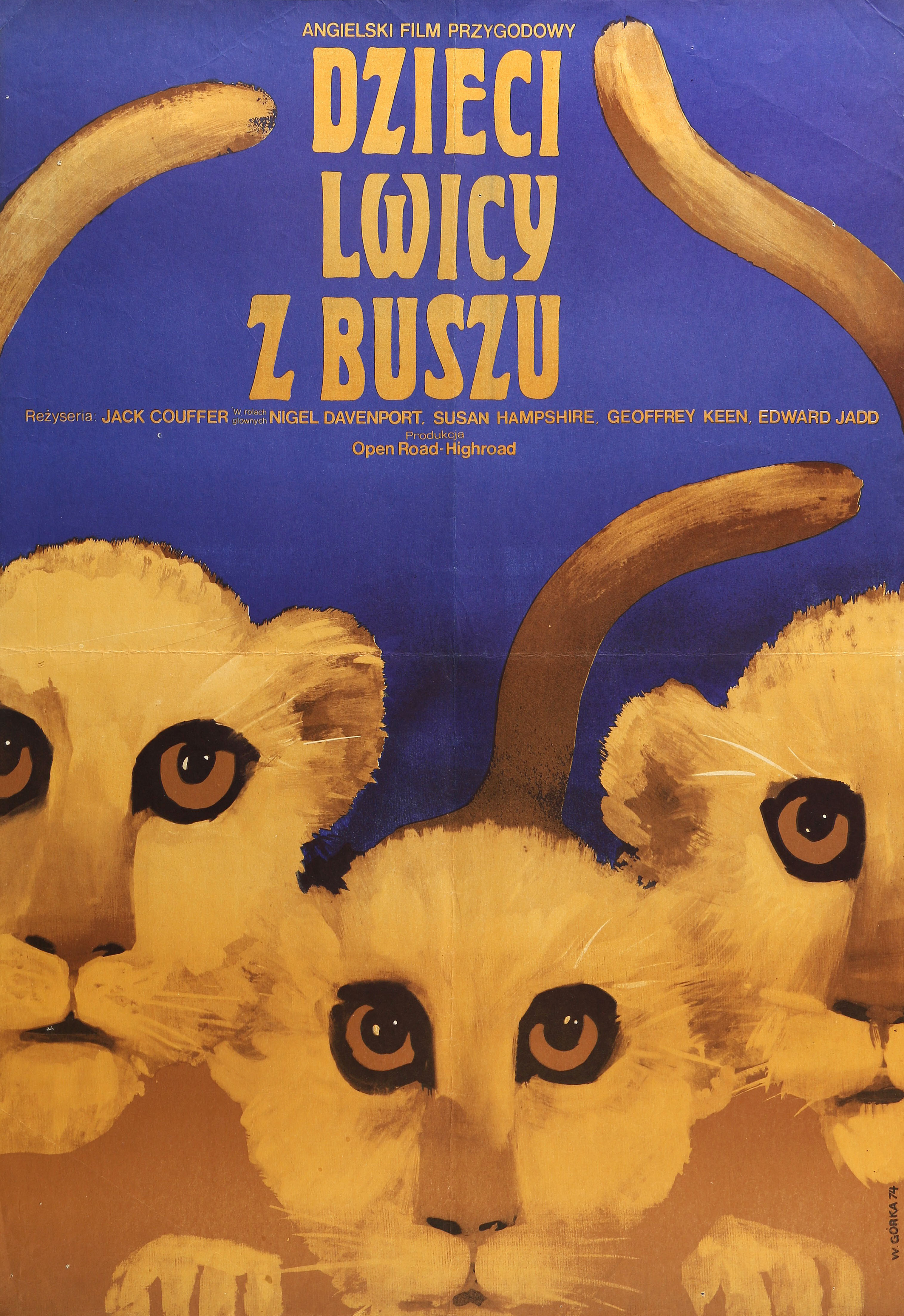 Живущие свободными (Living Free, 1972), режиссёр Джек Коуффер, польский плакат к фильму, 1974 год, автор Виктор Горка