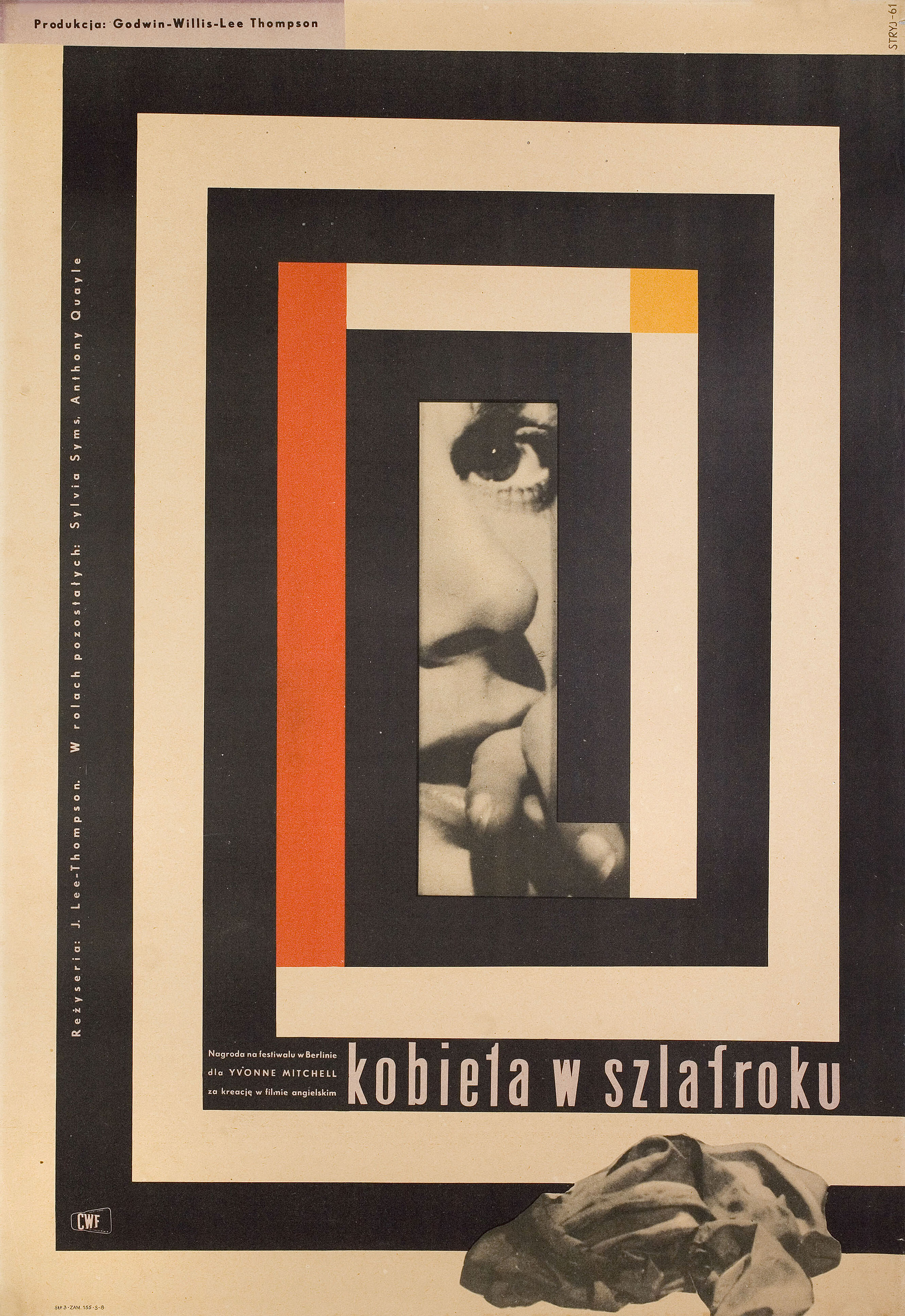 Женщина в халате (Woman in a Dressing Gown, 1957), режиссёр Дж. Ли Томпсон, польский плакат к фильму, 1957 год, автор Мауриций Т. Стриецкий