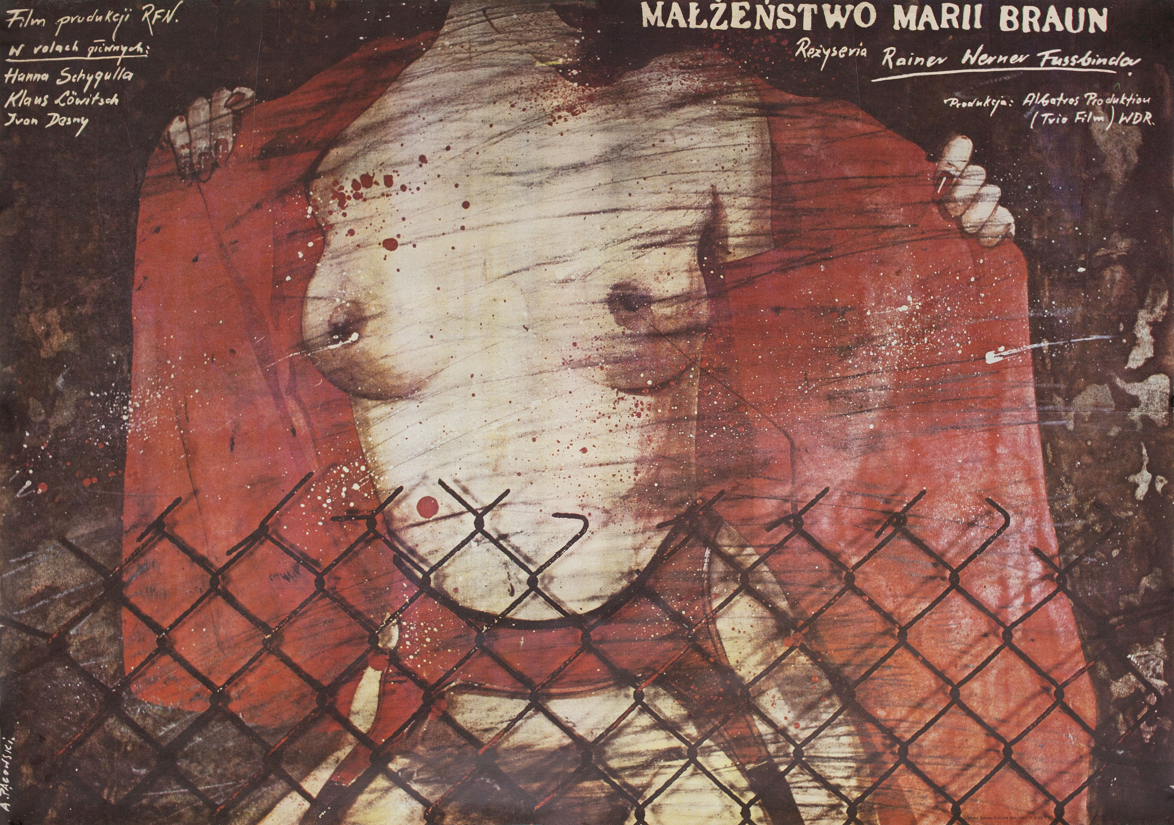 Замужество Марии Браун (The Marriage of Maria Braun, 1979), режиссёр Райнер Вернер Фассбиндер, польский плакат к фильму, 1979 год, автор Анджей Паговский