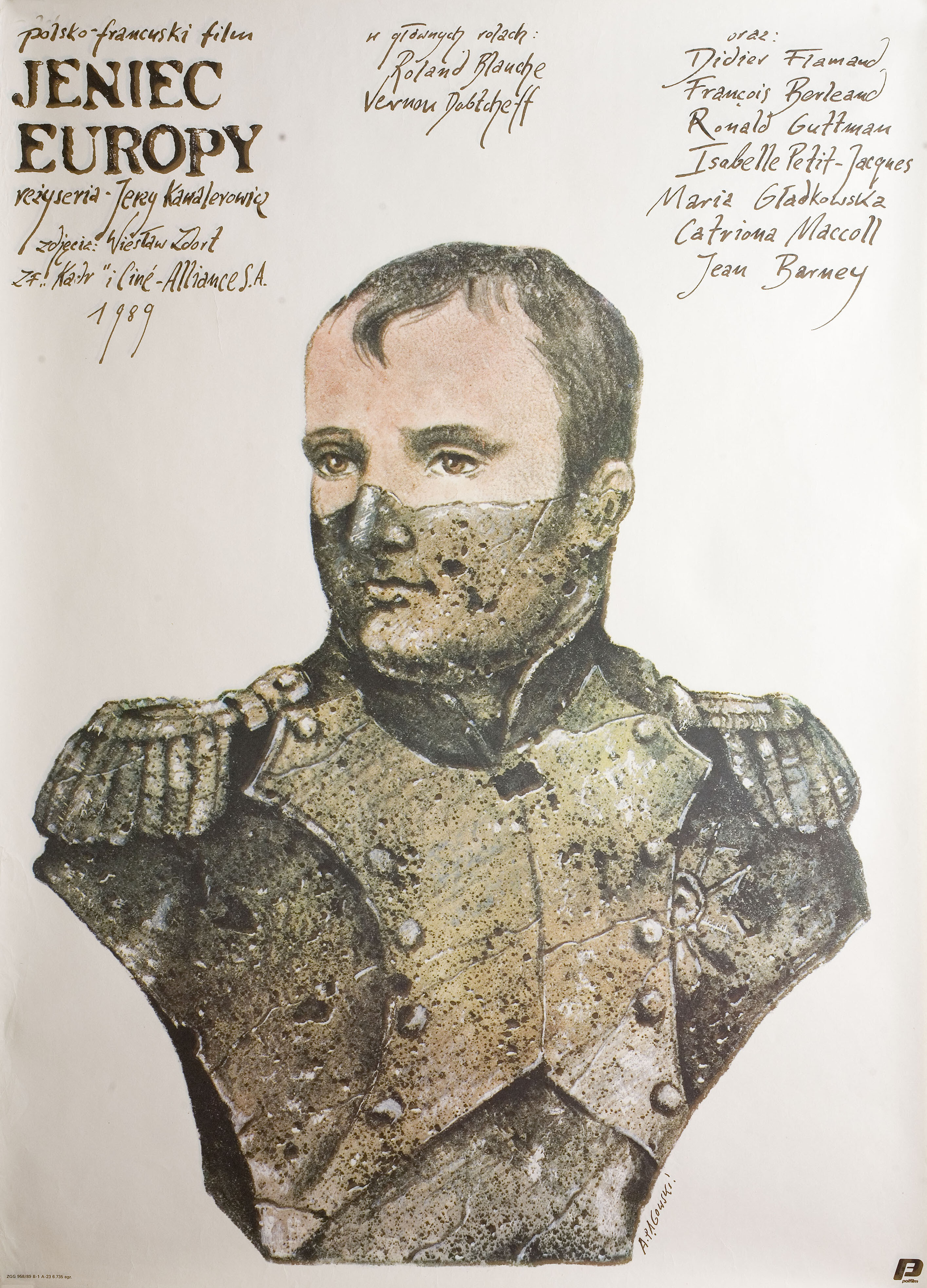 Заложник Европы (Jeniec Europy, 1989), режиссёр Ежи Кавалерович, польский плакат к фильму, 1989 год, автор Анджей Паговский
