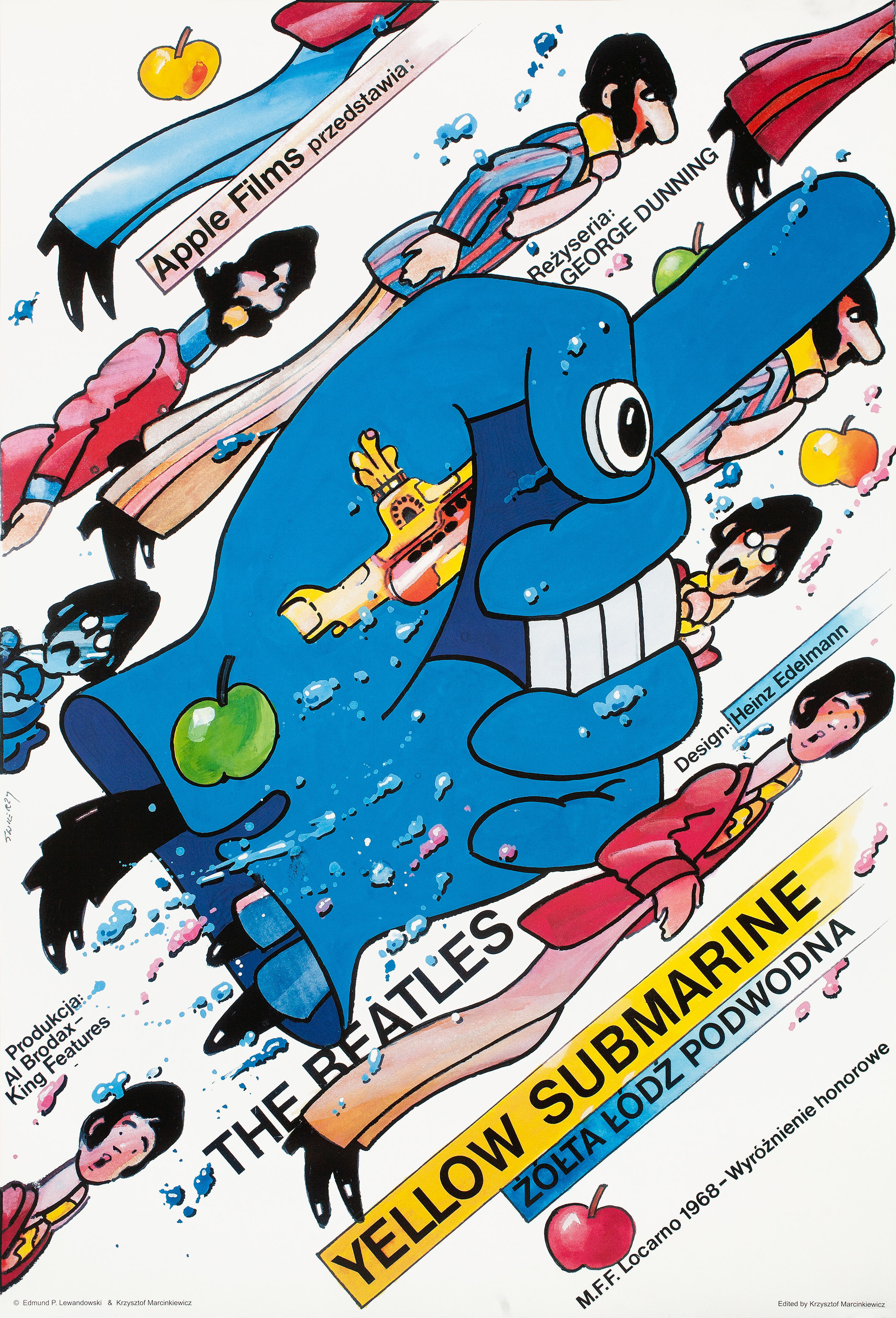 The Beatles: Желтая подводная лодка (Yellow Submarine, 1968), режиссёр Джордж Даннинг, польский плакат к фильму, 2009 год, автор Вальдемар Свежи