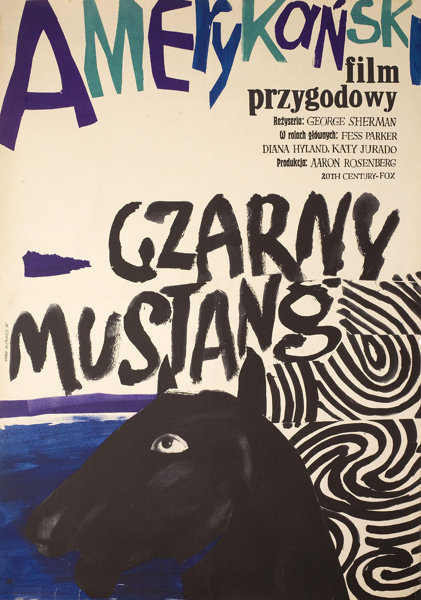 Дымка (Smoky, 1966), режиссёр Джордж Шерман, польский плакат к фильму, 1968 год, автор Мария Муха Игнатович